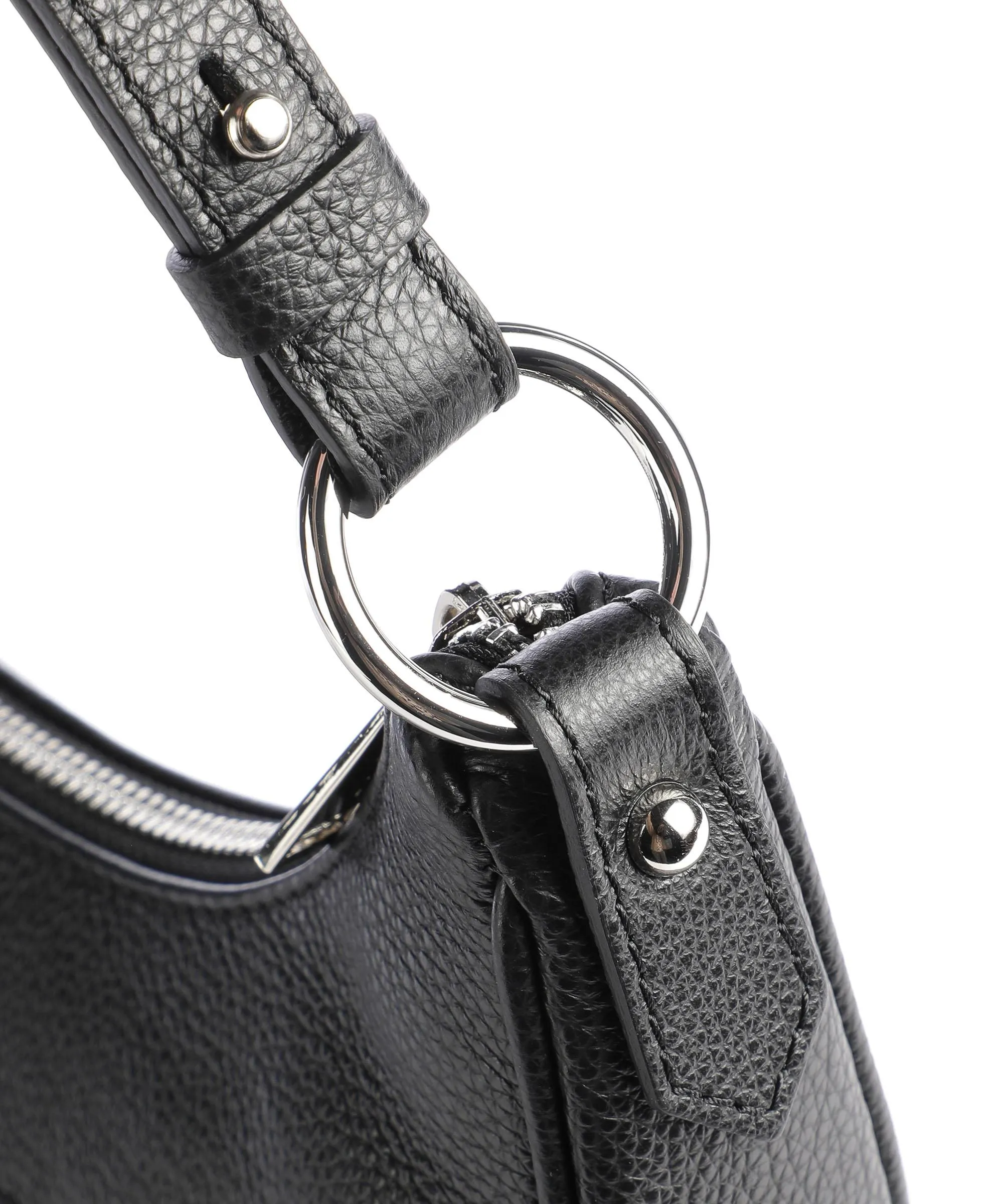 Black Grained Calfskin Shoulder Bag by Lancaster Firenze