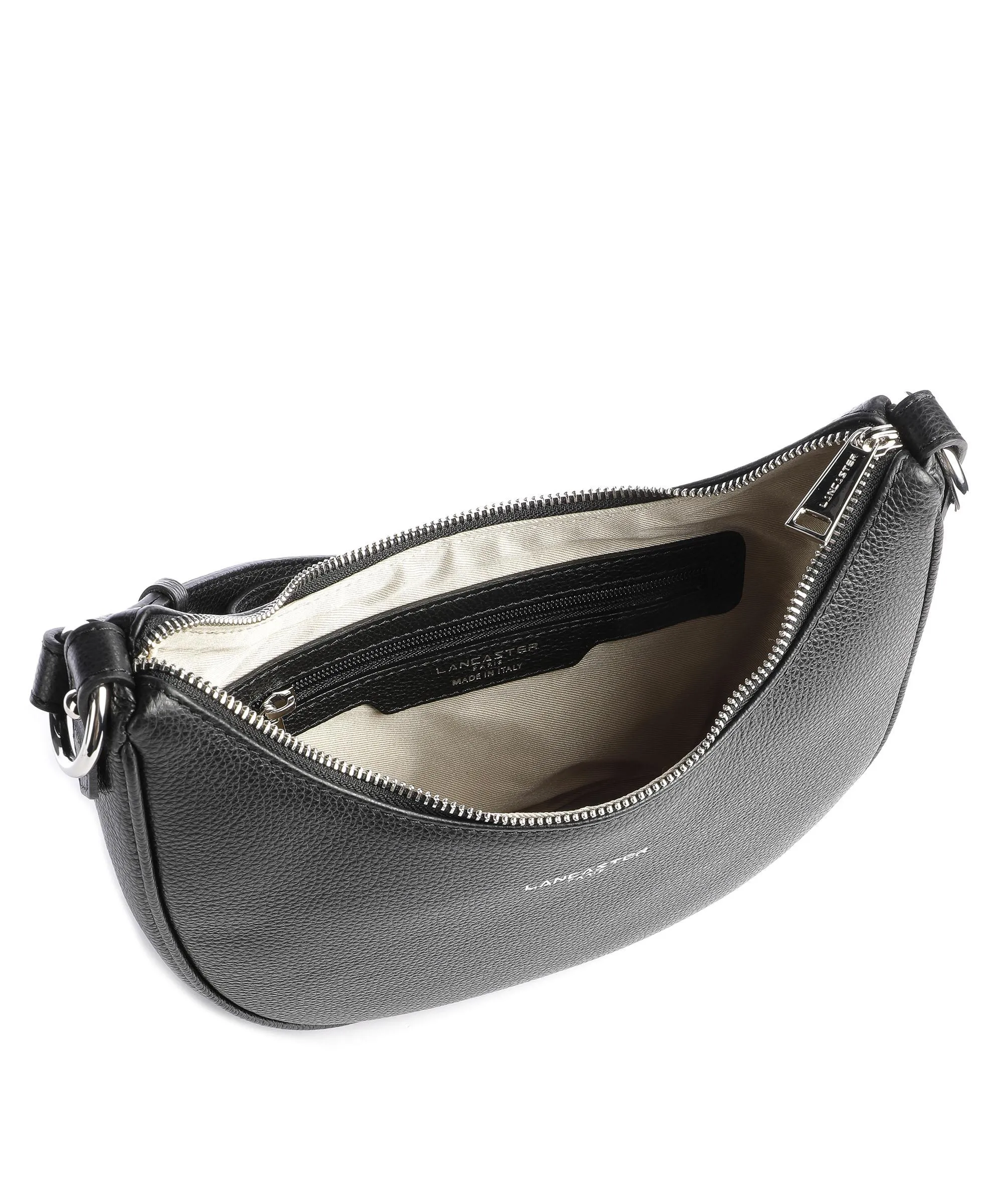 Black Grained Calfskin Shoulder Bag by Lancaster Firenze