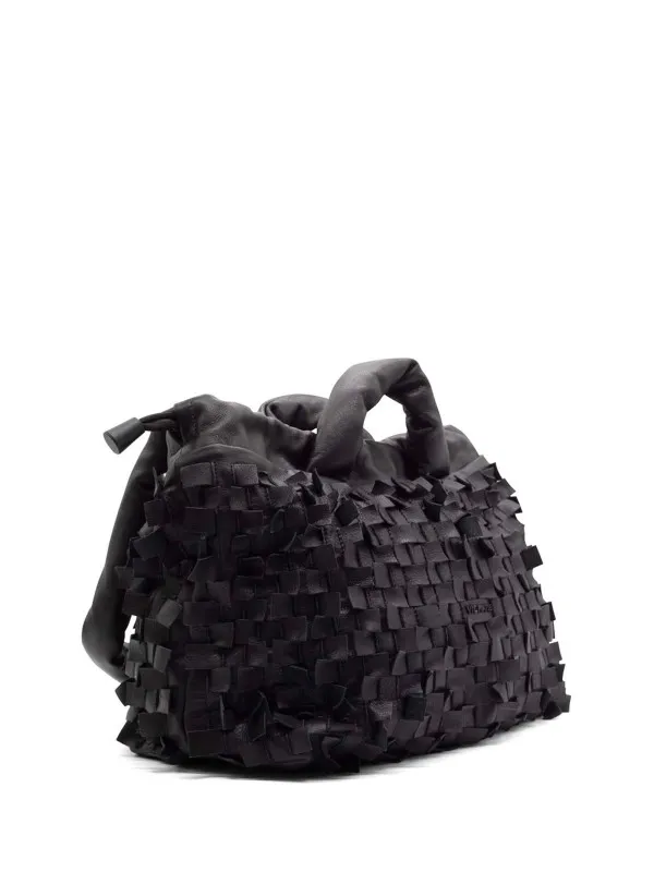 Black Leather Handbag with Shoulder Strap