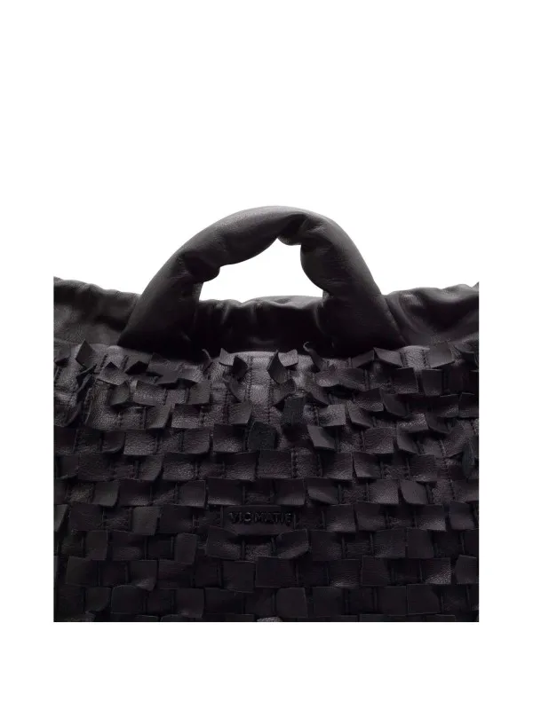 Black Leather Handbag with Shoulder Strap
