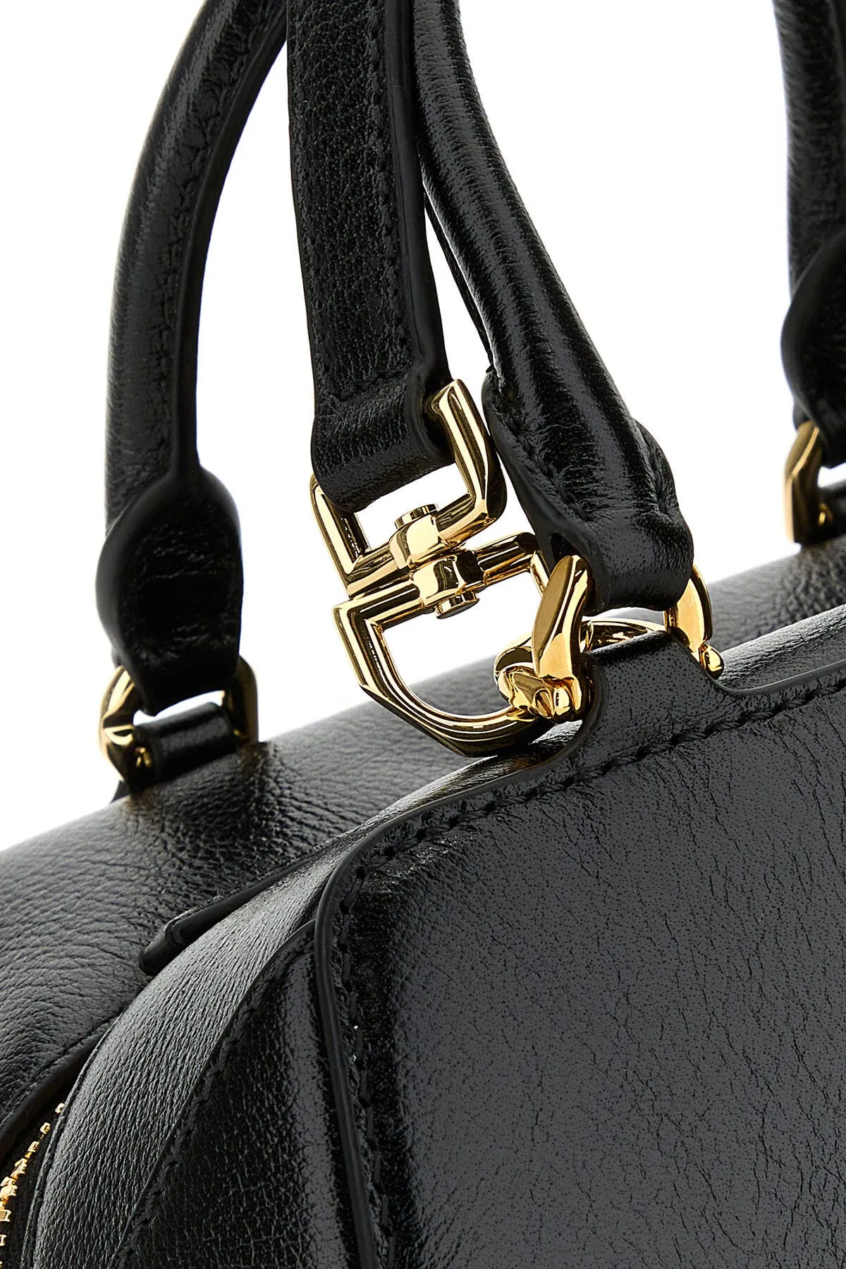 Black Leather Mini Antigona Cube Handbag