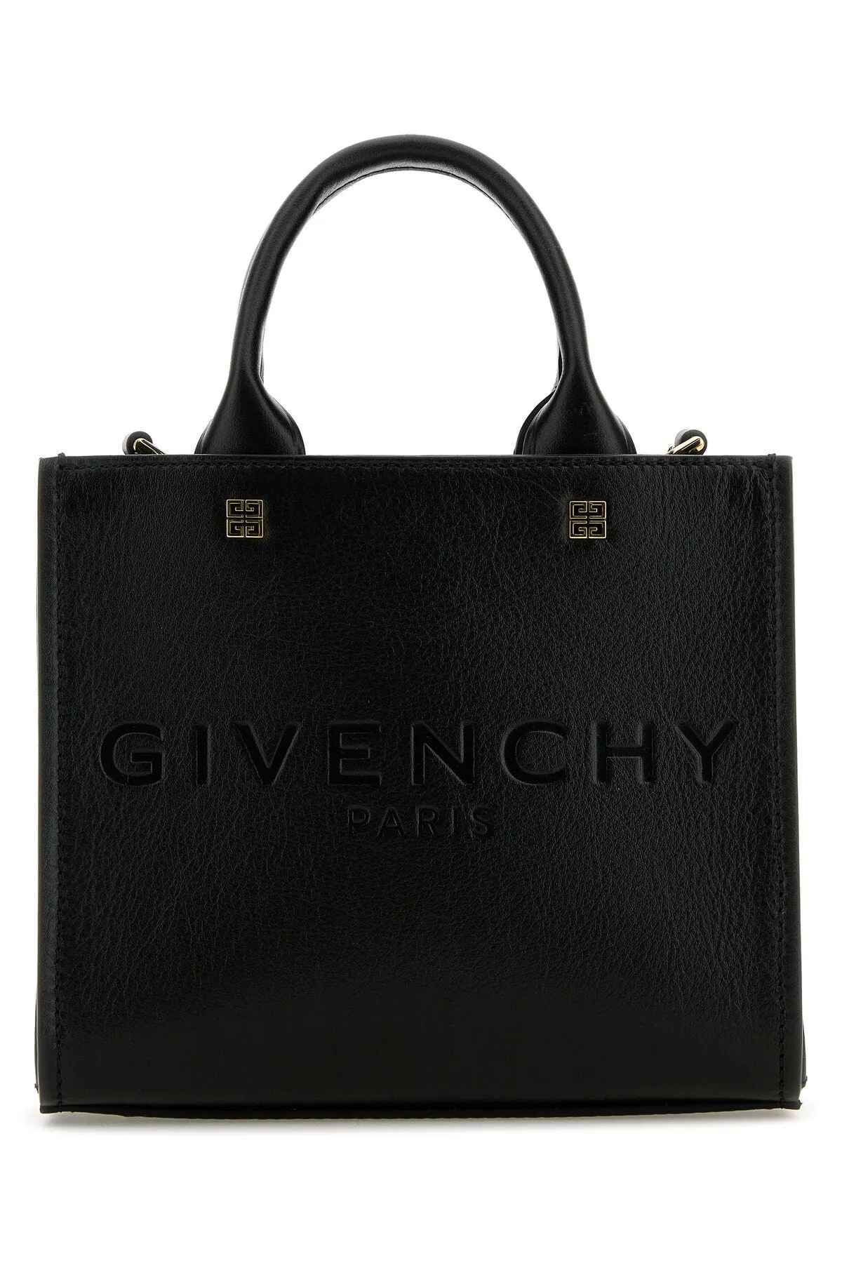 Black Leather Mini G-Tote Handbag