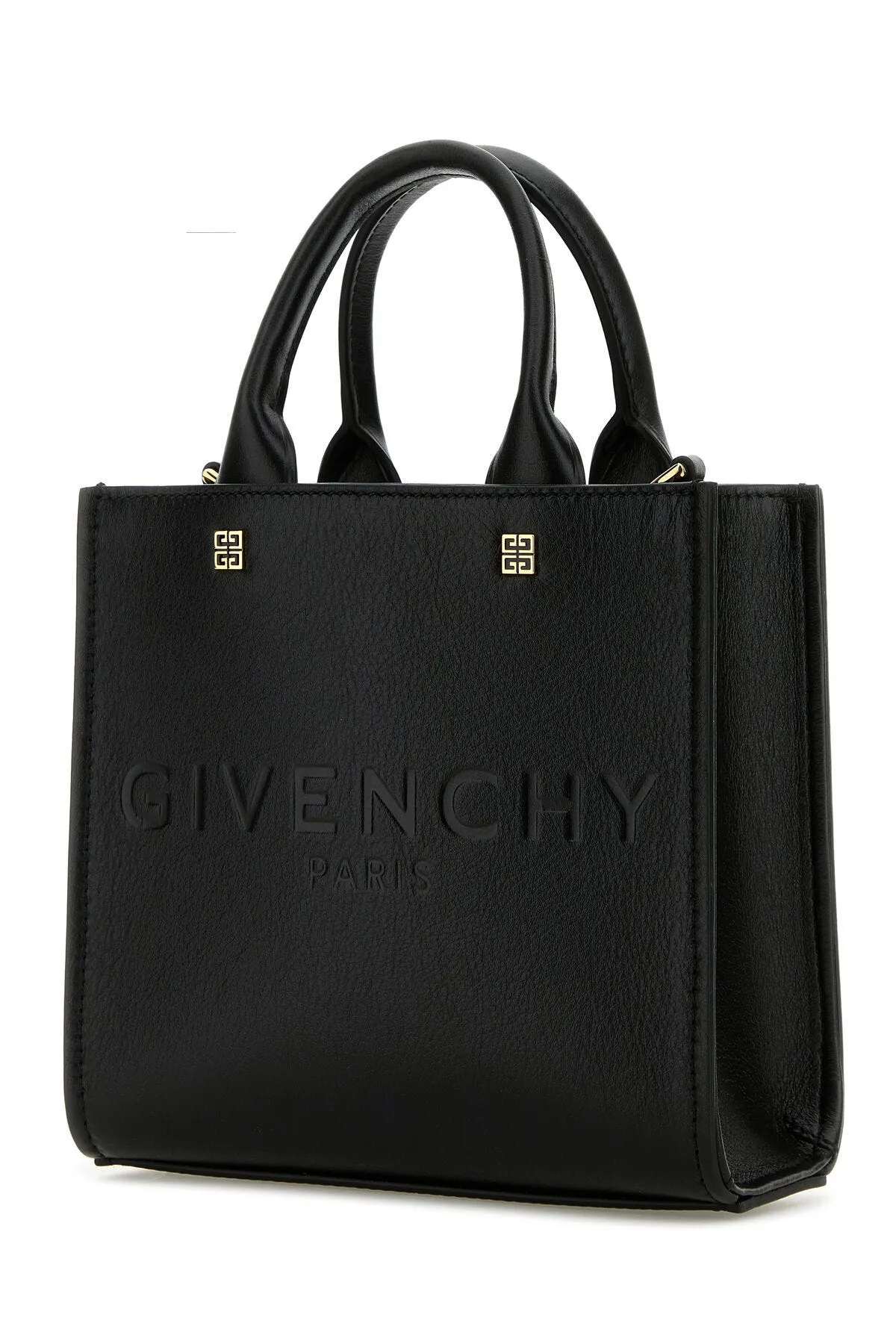 Black Leather Mini G-Tote Handbag