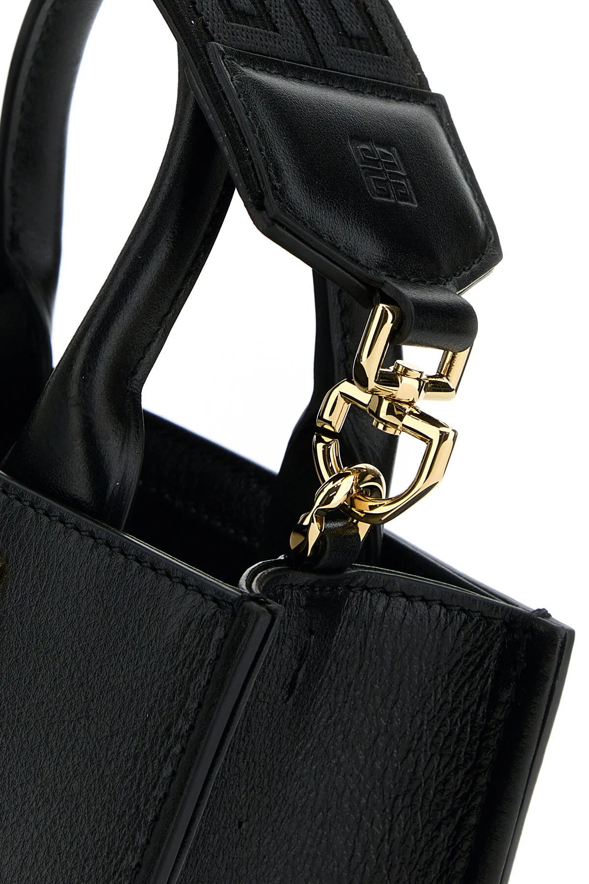 Black Leather Mini G-Tote Handbag
