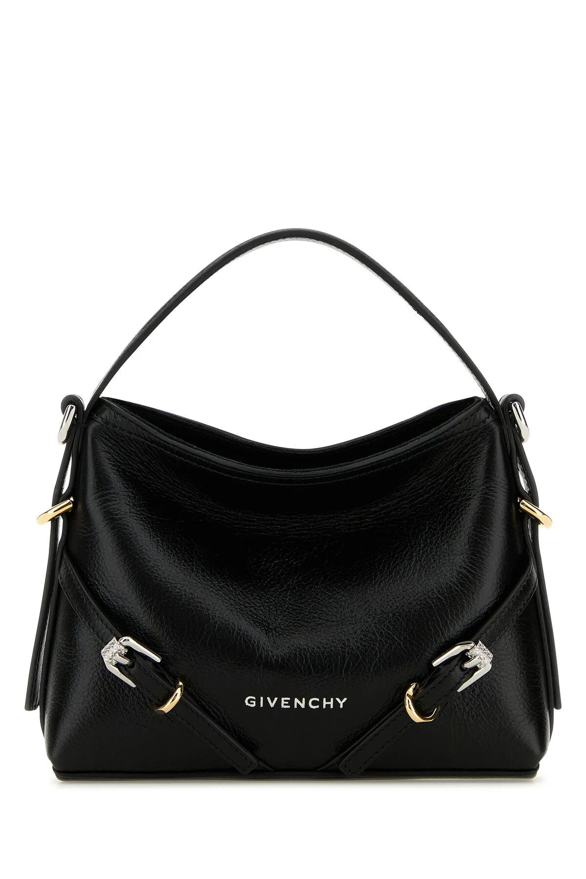 Black Leather Nano Voyou Handbag