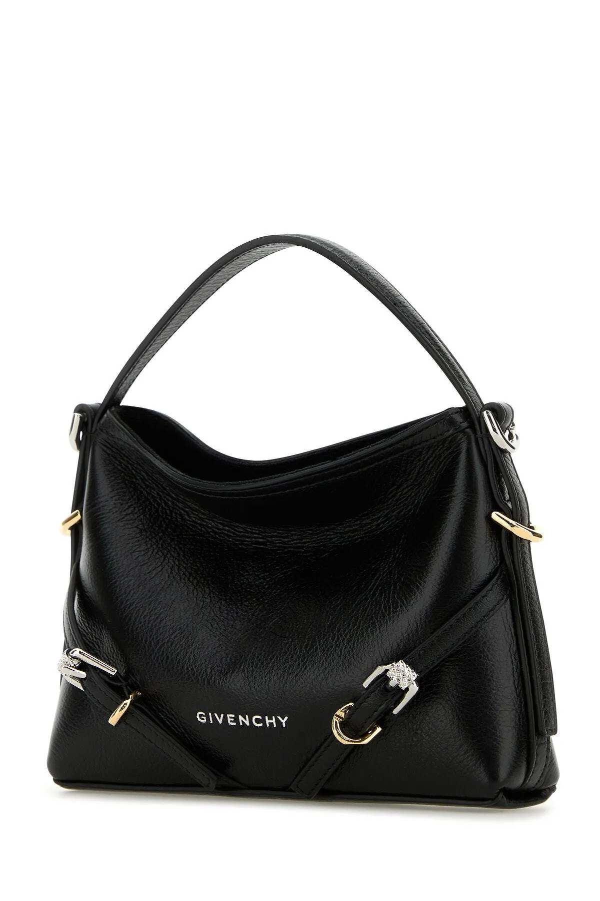 Black Leather Nano Voyou Handbag