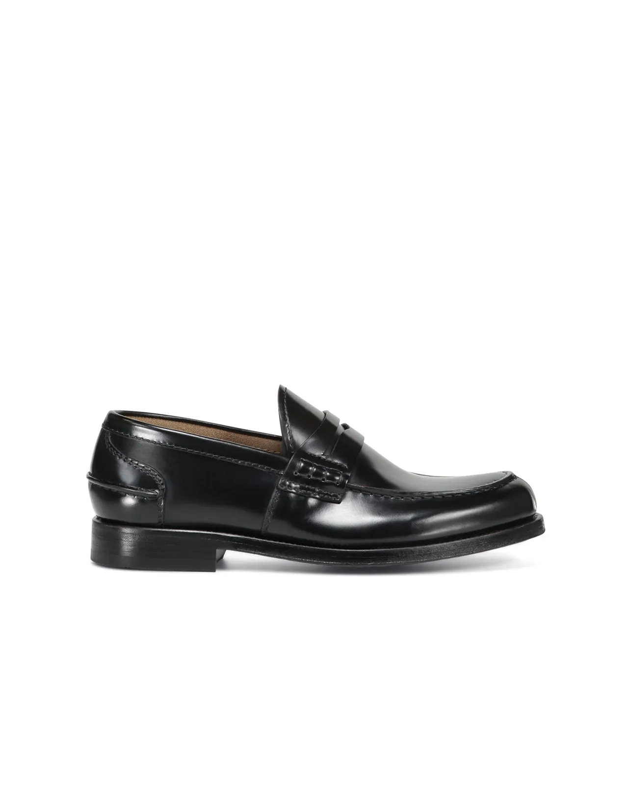 Black Leather Polished Loafer