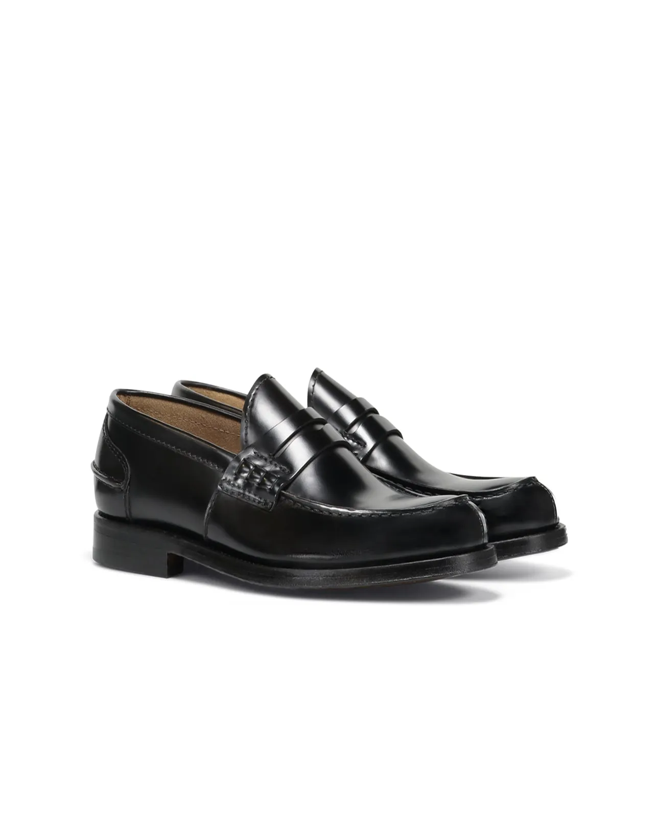 Black Leather Polished Loafer