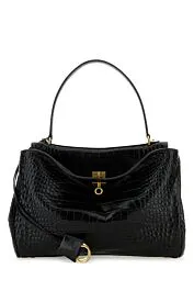 Black Leather Rodeo Handbag