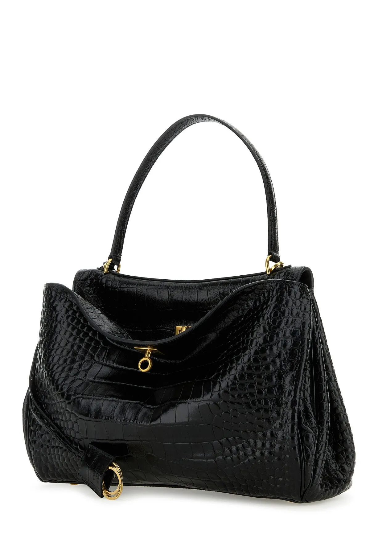 Black Leather Rodeo Handbag