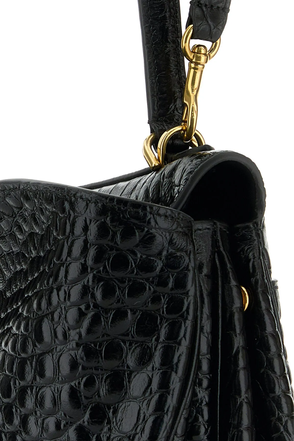 Black Leather Rodeo Handbag