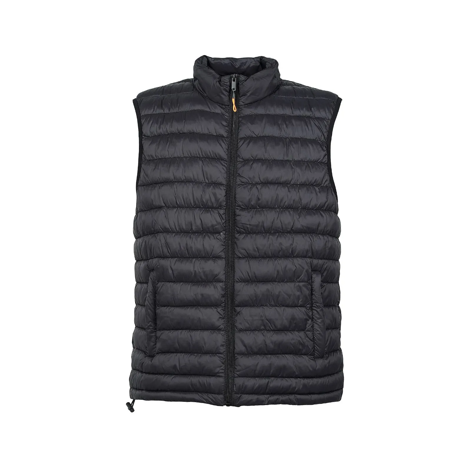 Black padded vest with zip and pockets