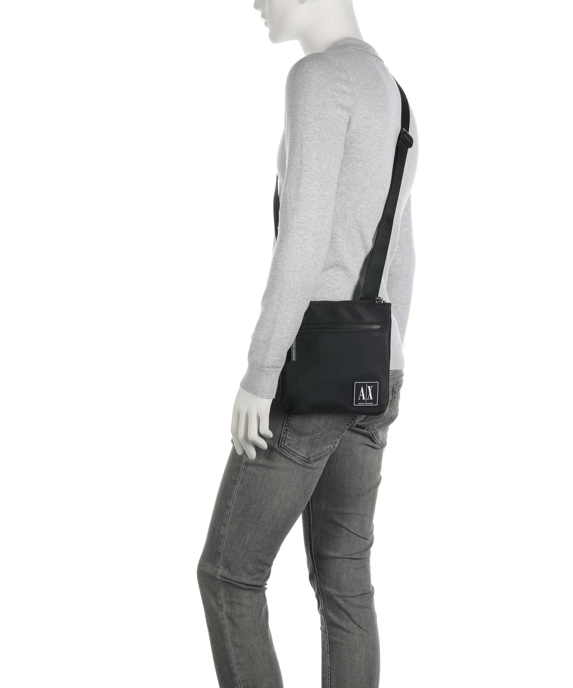 Black Polyester Crossbody Bag by Armani Exchange