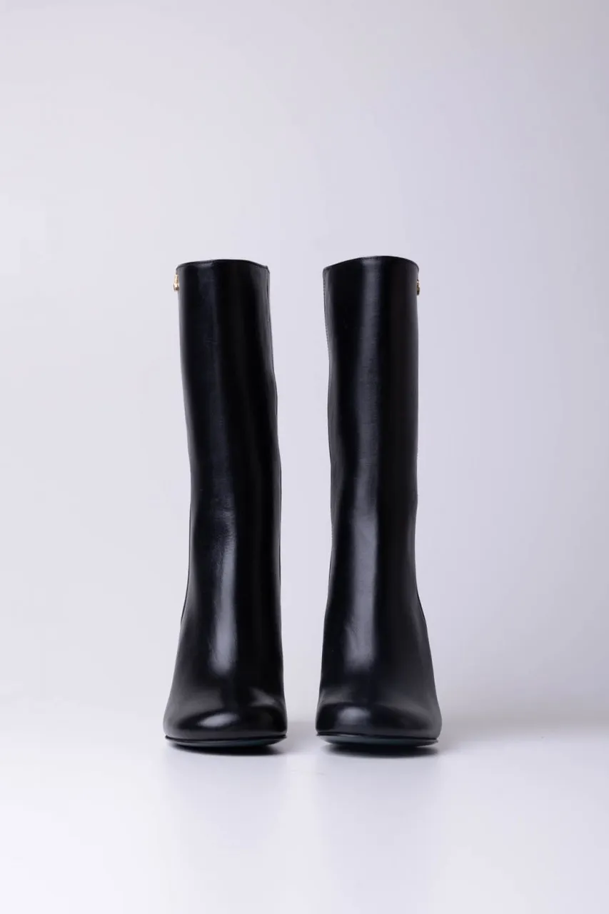 Black square heel boots