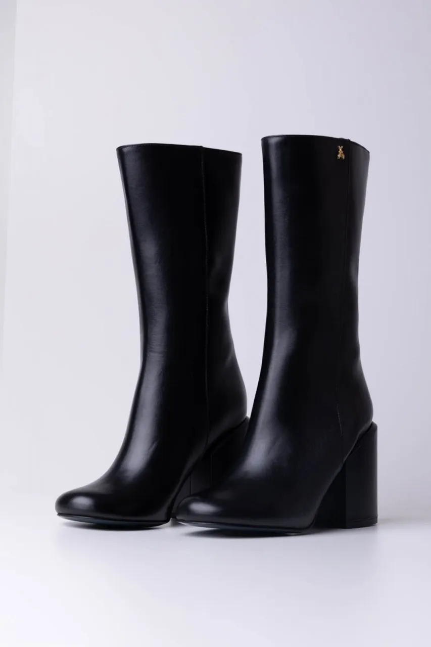 Black square heel boots