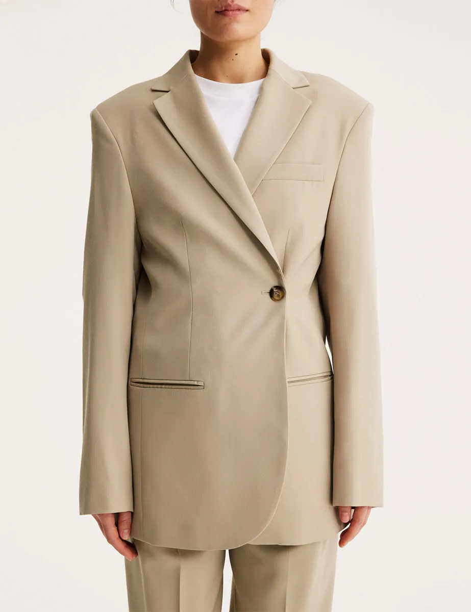 blazer spallotte beige