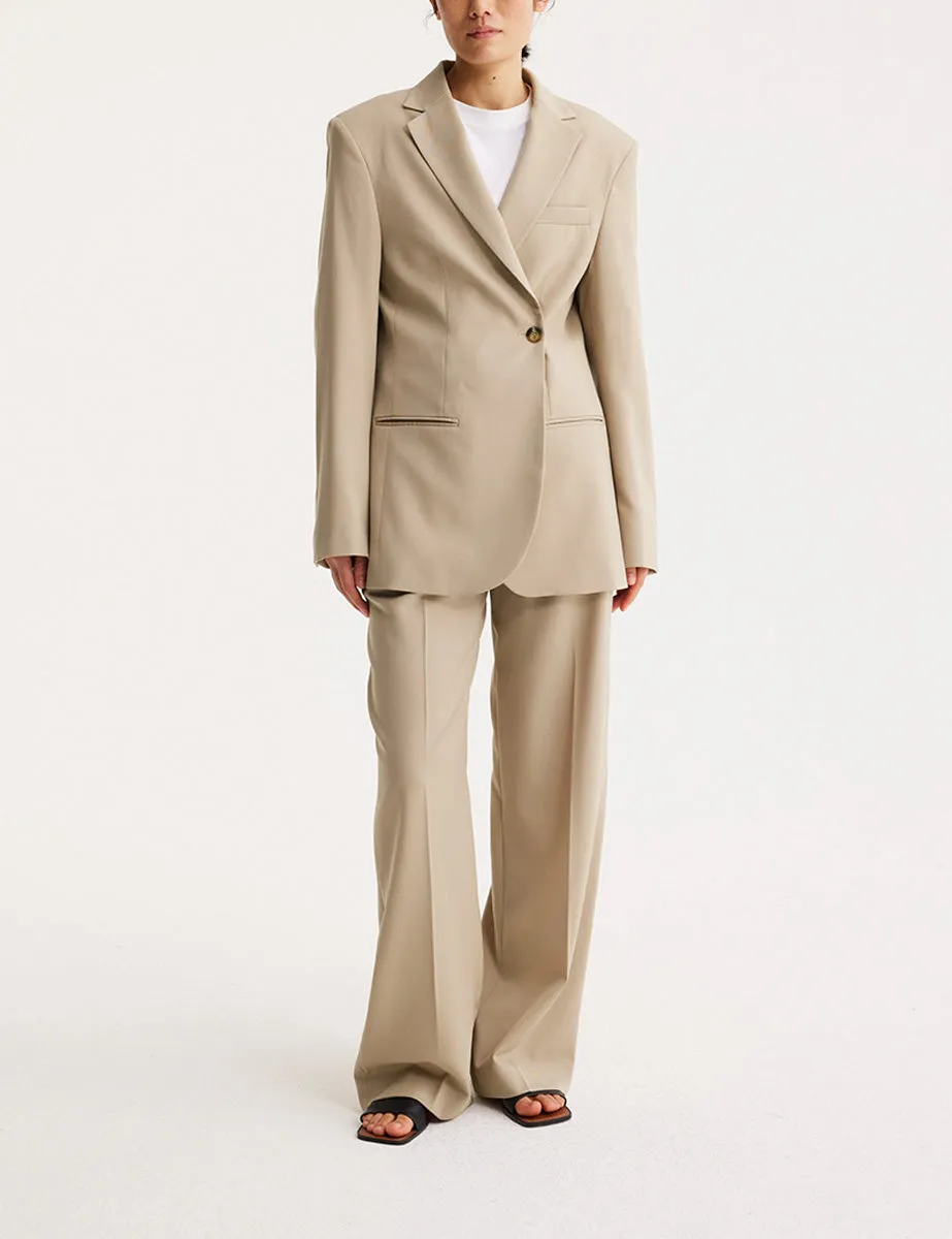 blazer spallotte beige