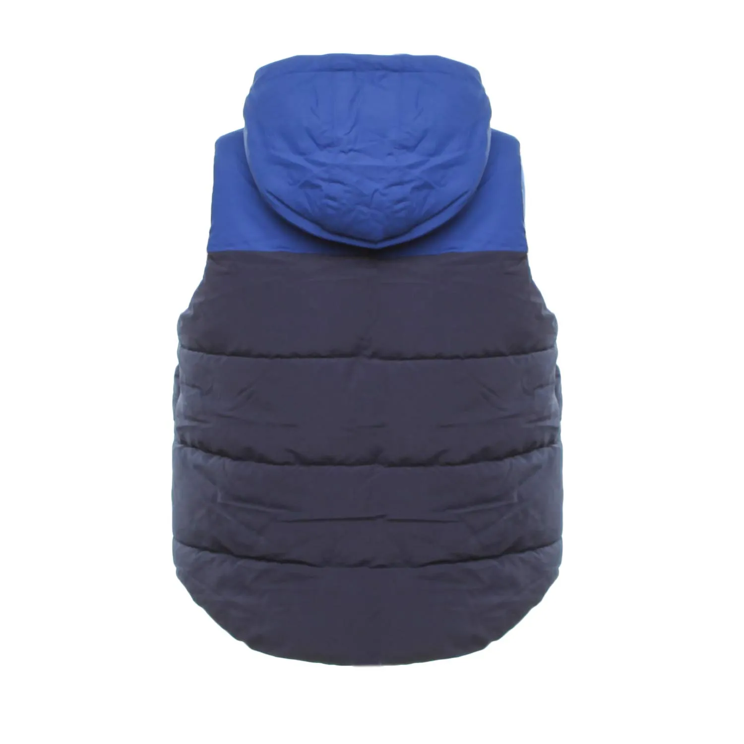 Blue and brown padded vest for children and teenagers.