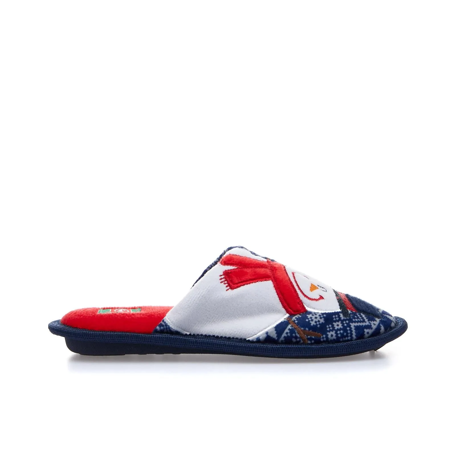 Blue Christmas print home slippers