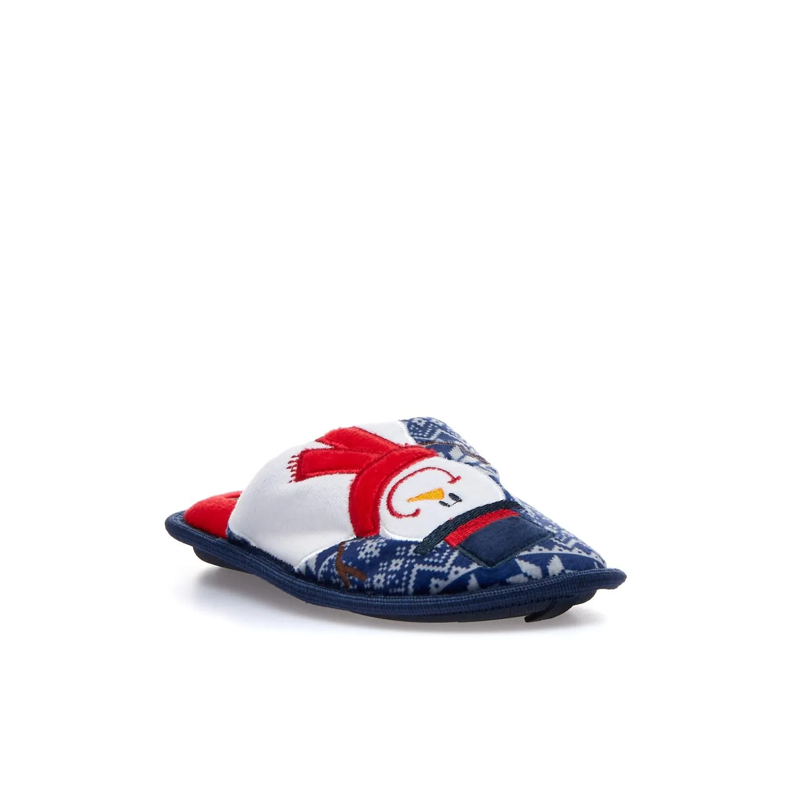 Blue Christmas print home slippers
