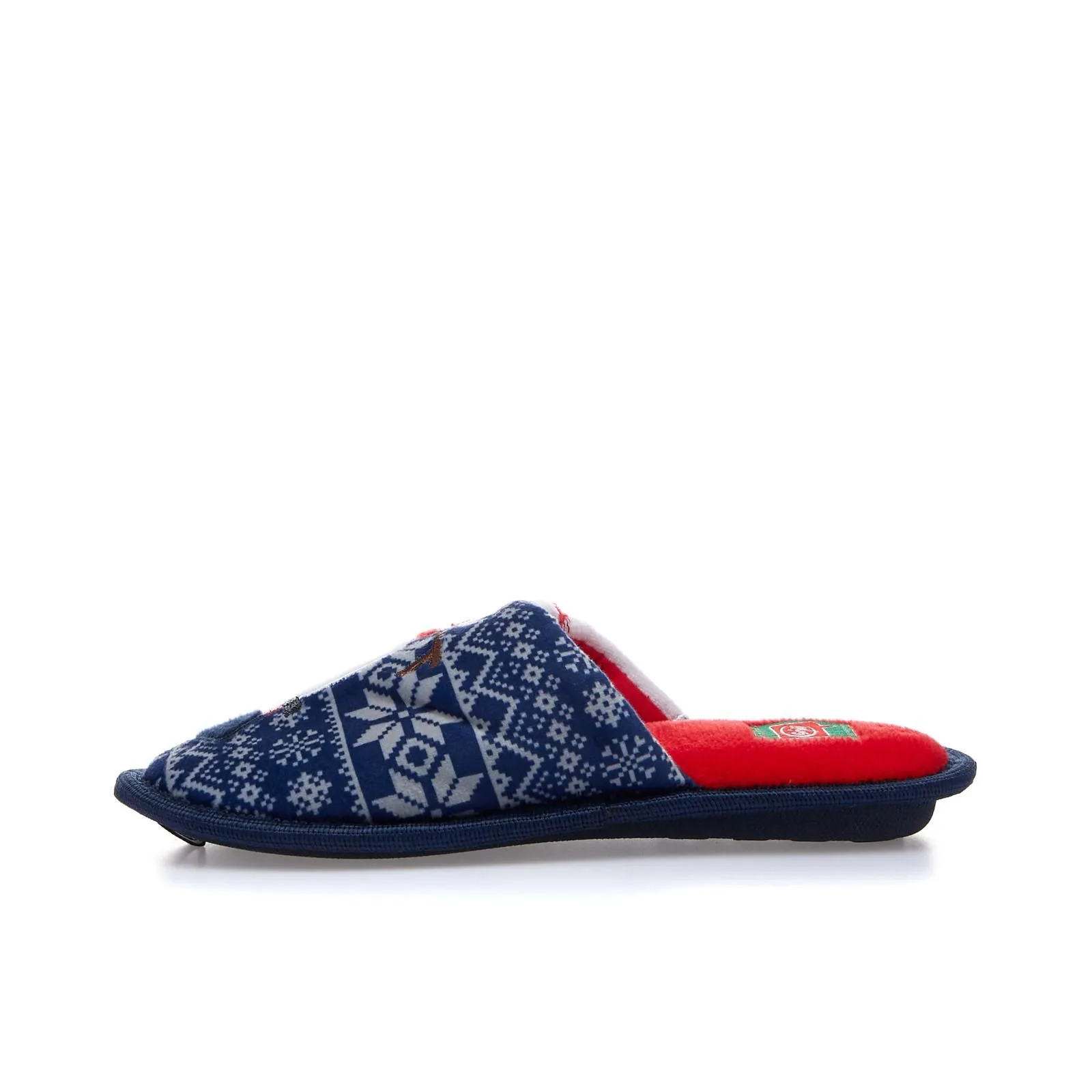 Blue Christmas print home slippers