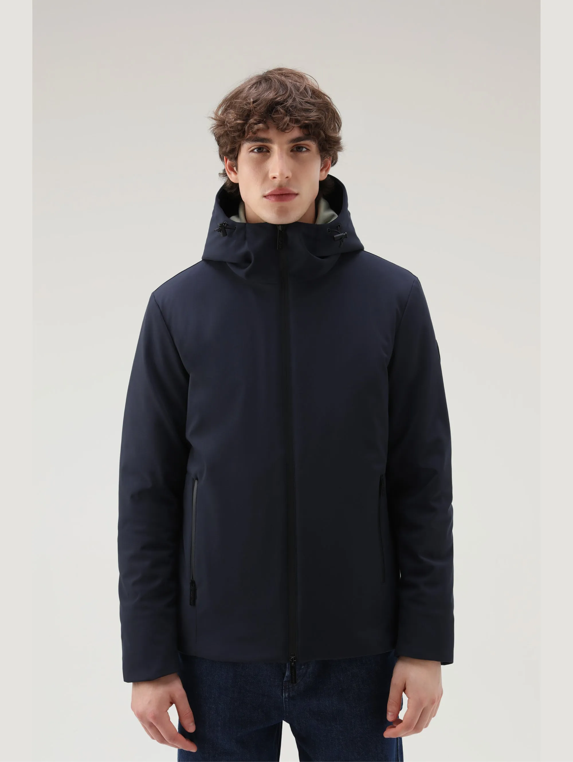 Blue Windproof Hooded Jacket