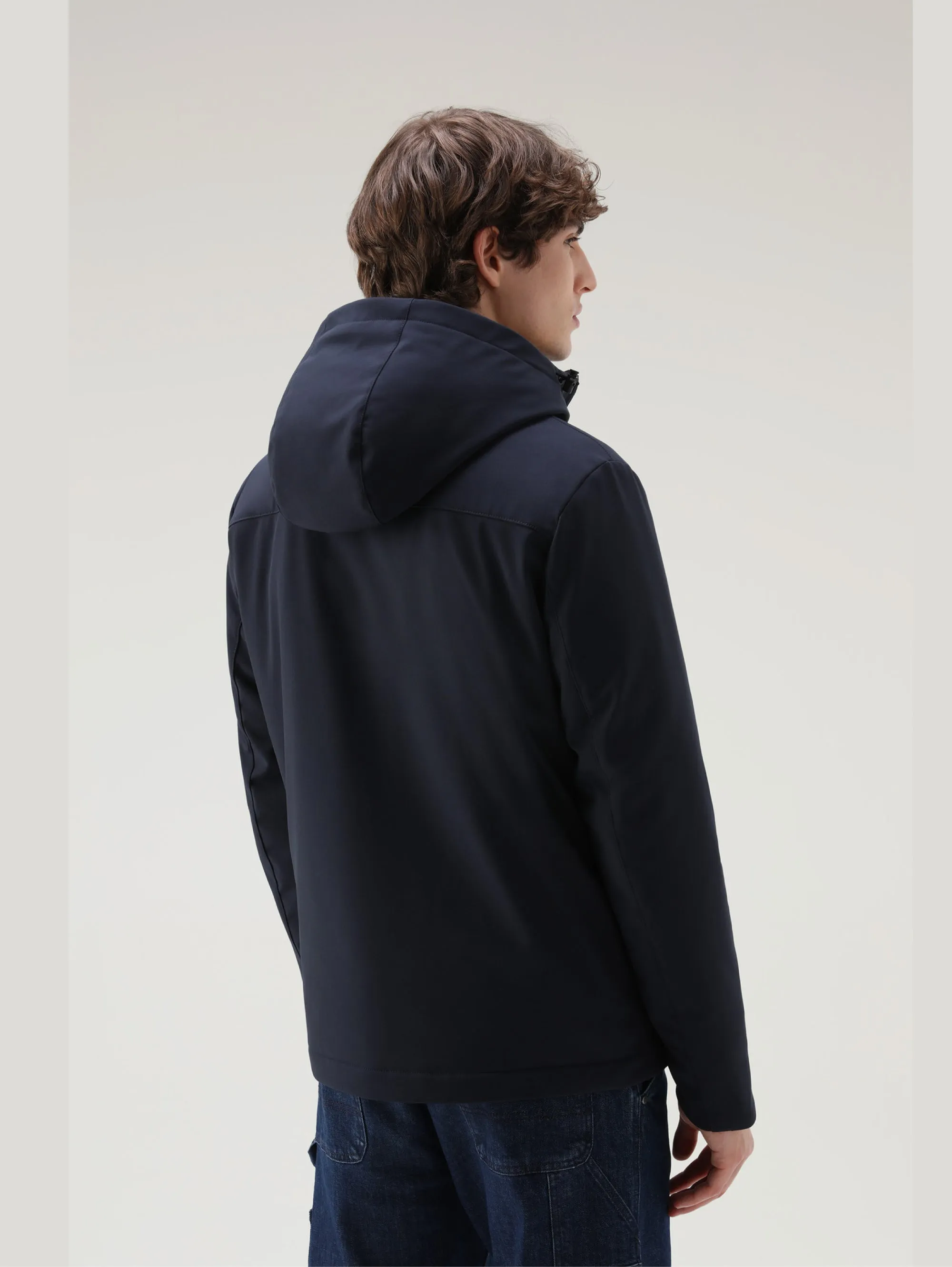Blue Windproof Hooded Jacket