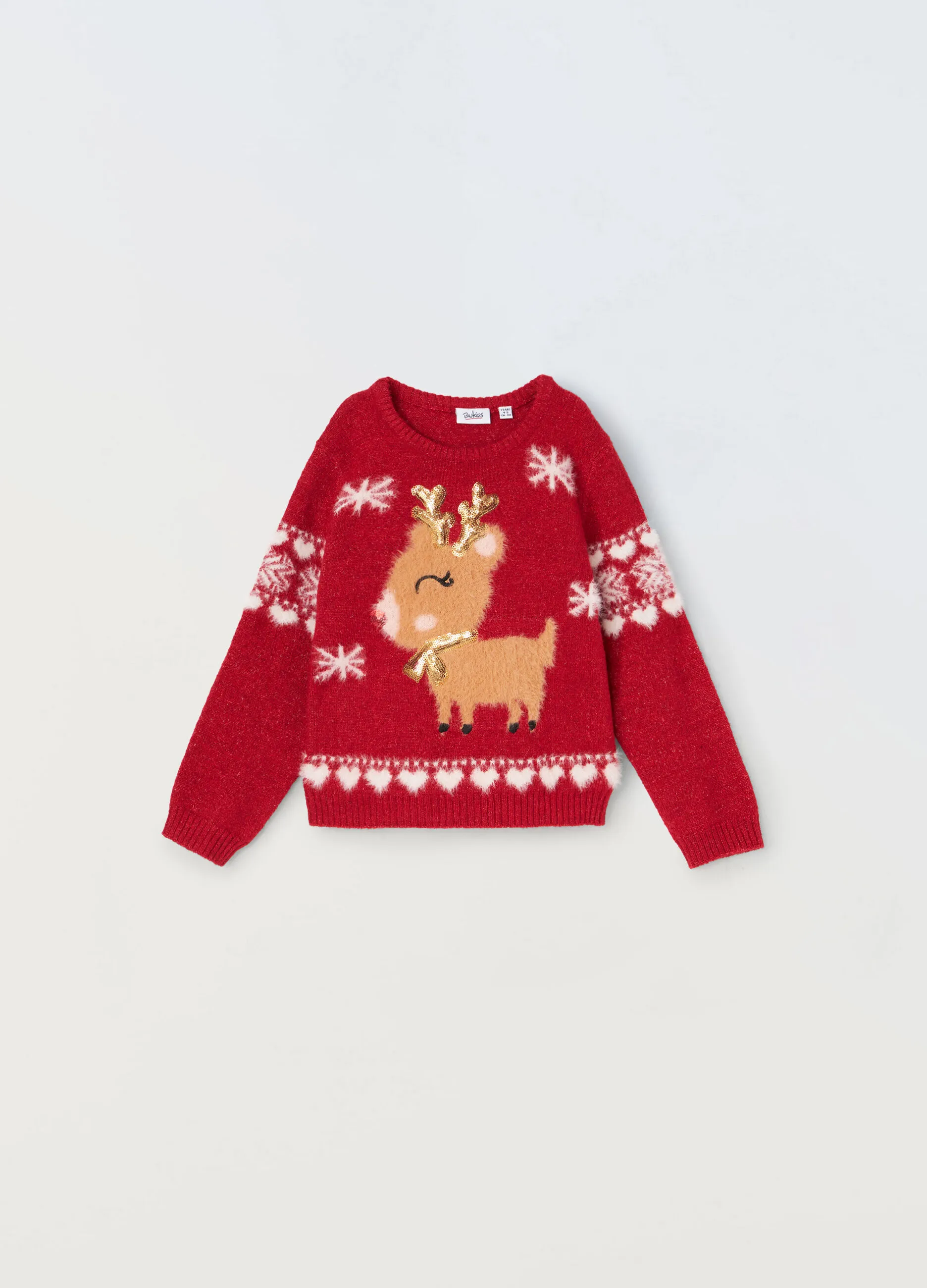 BLUKIDS  Girocollo tricot Natale bambina