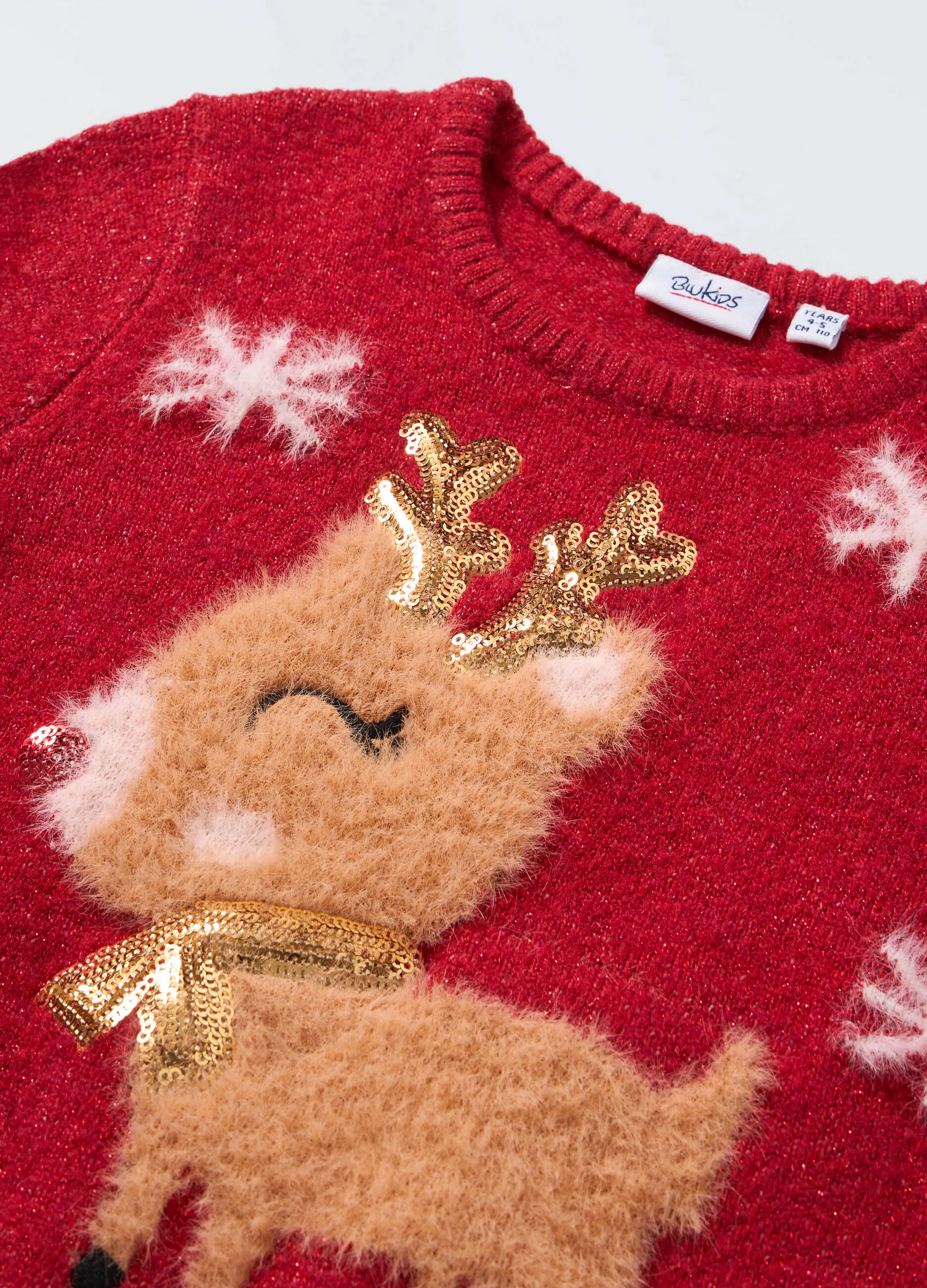 BLUKIDS  Girocollo tricot Natale bambina