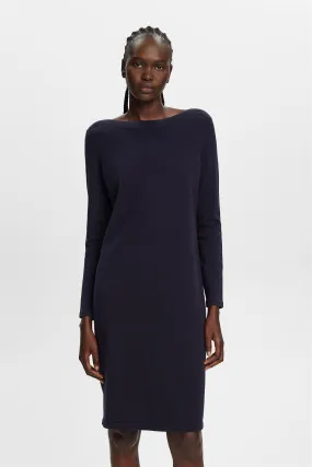 Boat neck dress.