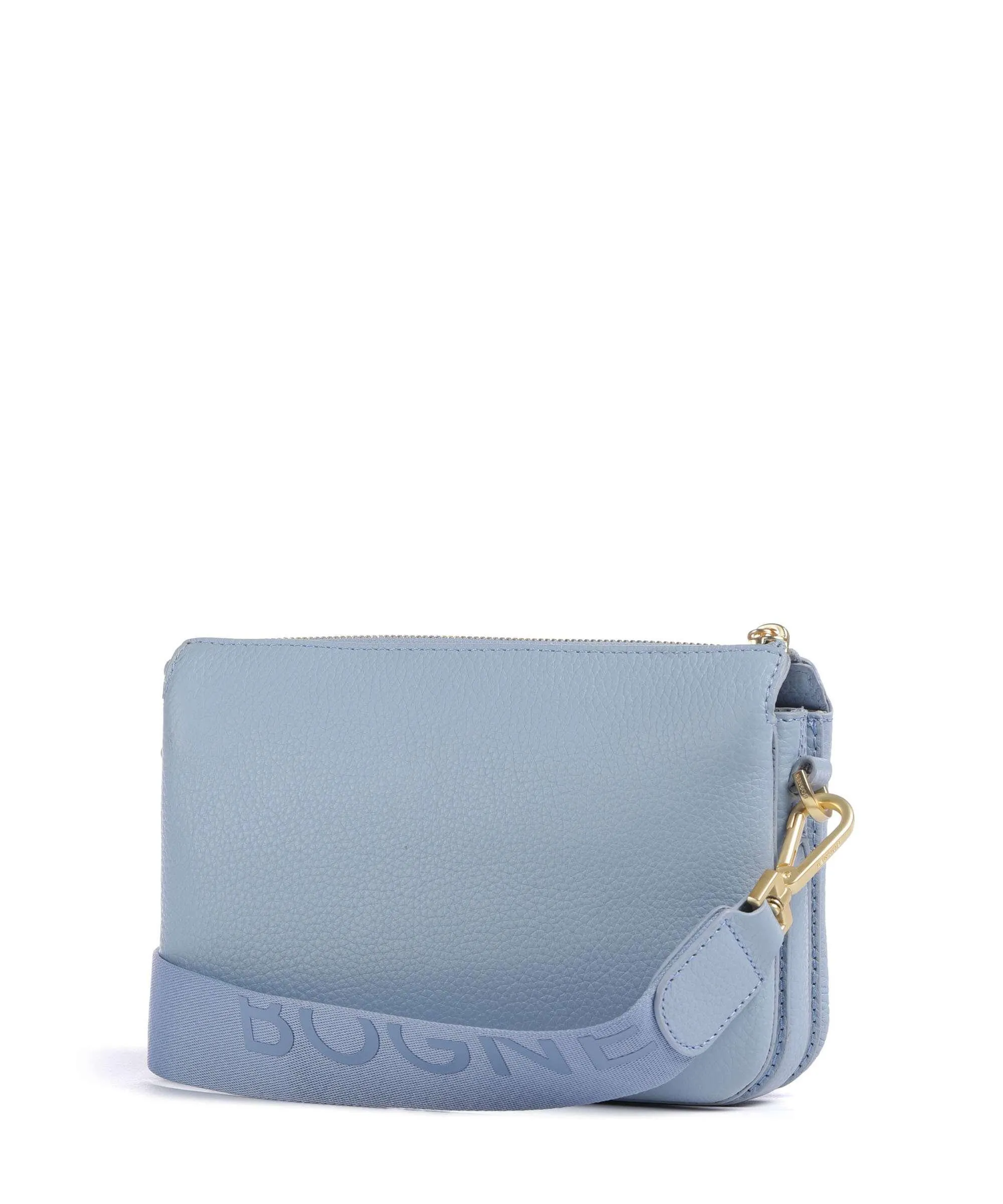 Bogner Wallis Taja Crossbody Bag in Light Blue Grained Calfskin Leather