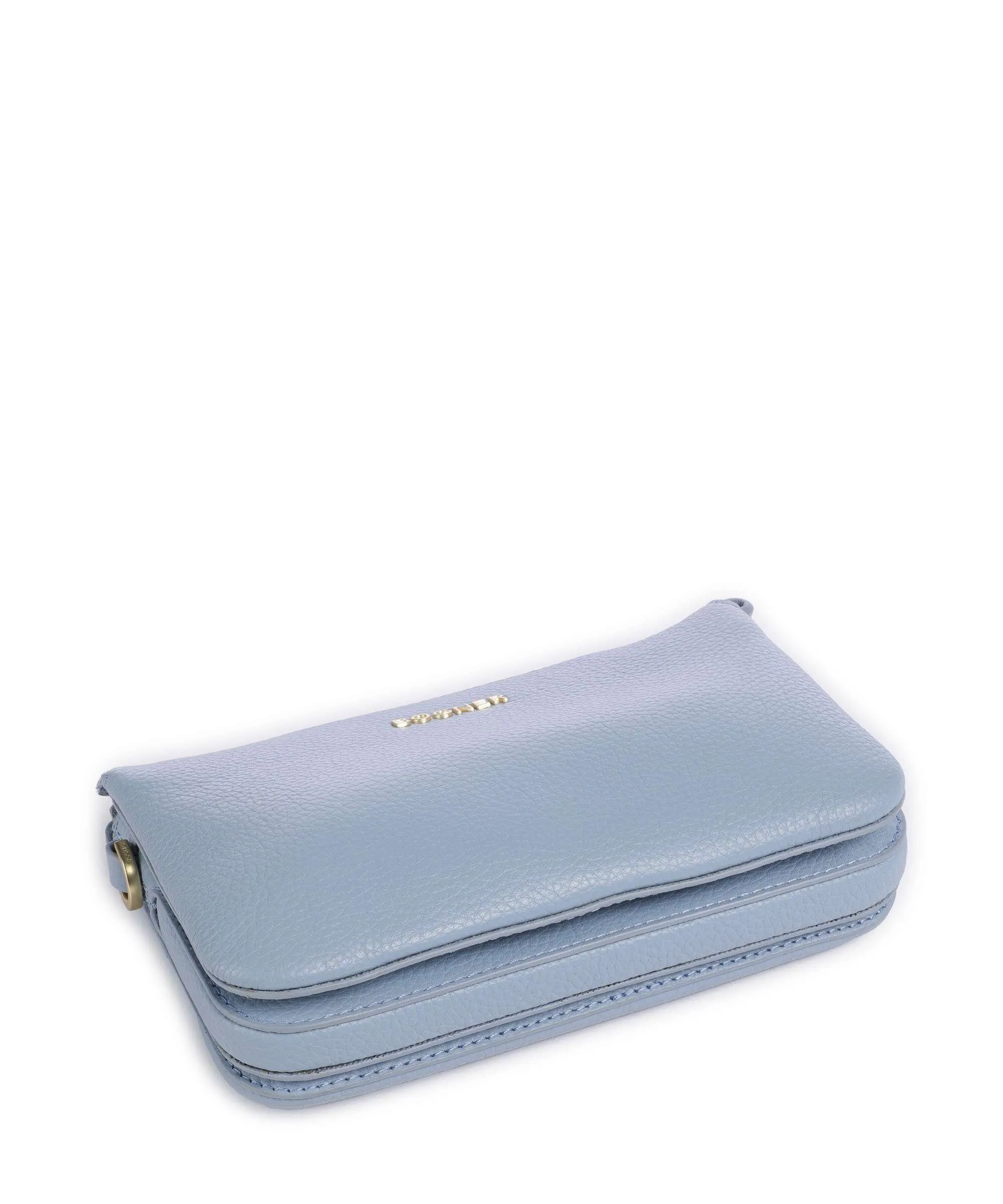 Bogner Wallis Taja Crossbody Bag in Light Blue Grained Calfskin Leather