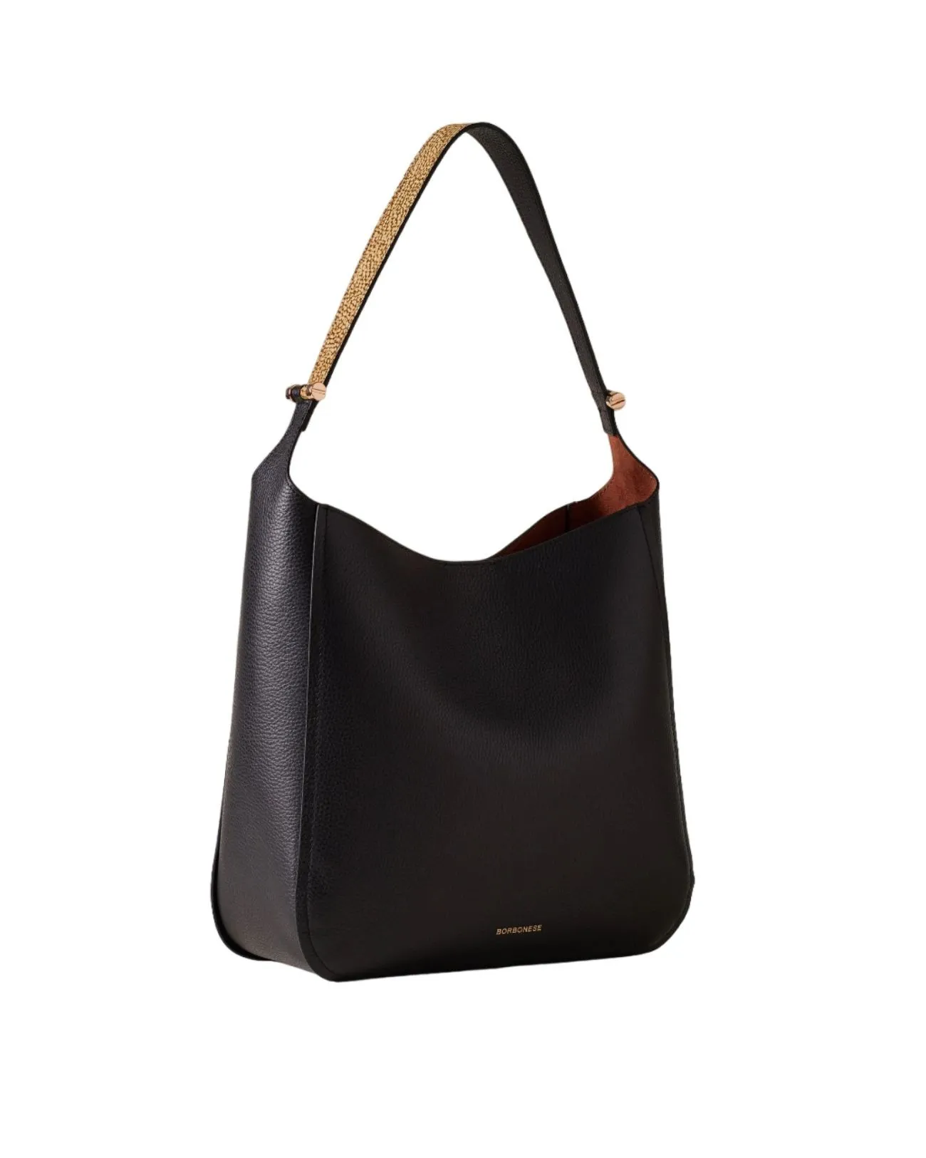 Borbonese - Borsa Hobo in pelle media Bolt | Studioarch.com