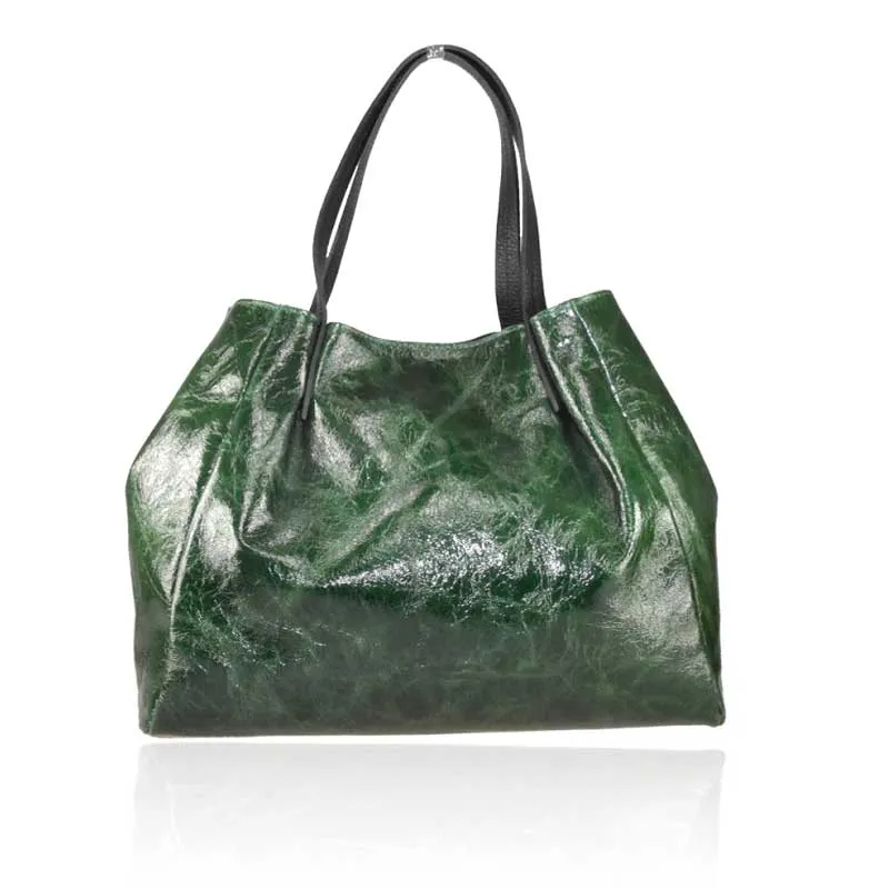 Genuine Leather Patent Naplak Shoulder Bag - Code 35211