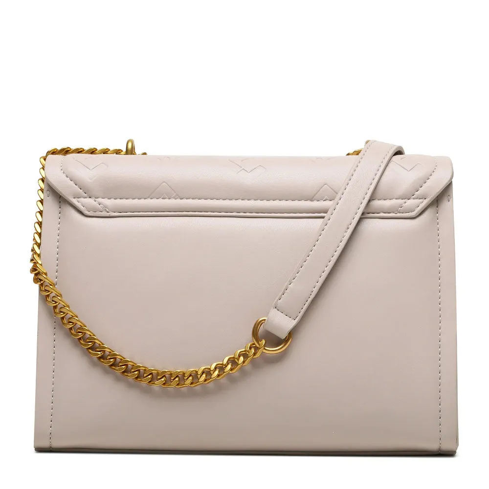 Borsa Donna a Spalla e a Tracolla LIU JO Ecosostenibile con Logo Embossed color Bone
