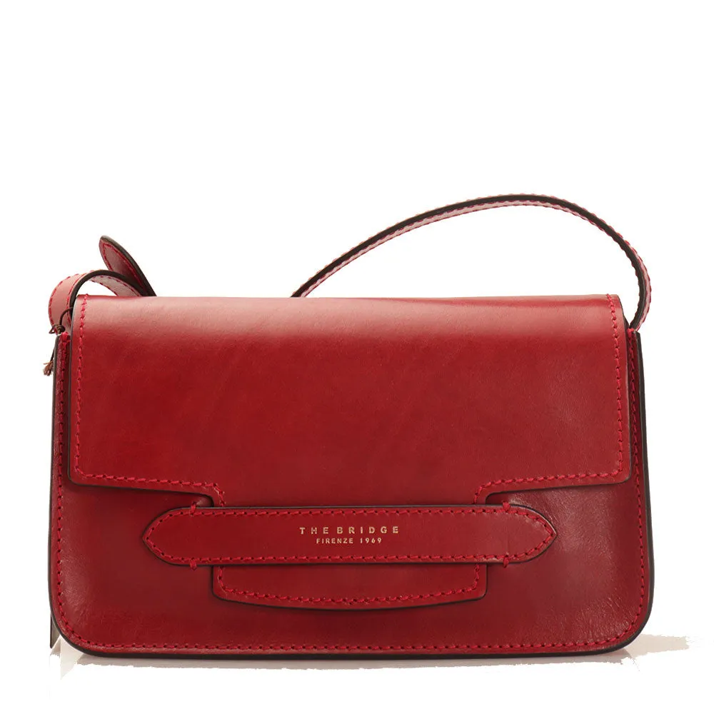 Borsa Donna a Spalla THE BRIDGE in Pelle Rossa linea Lucrezia