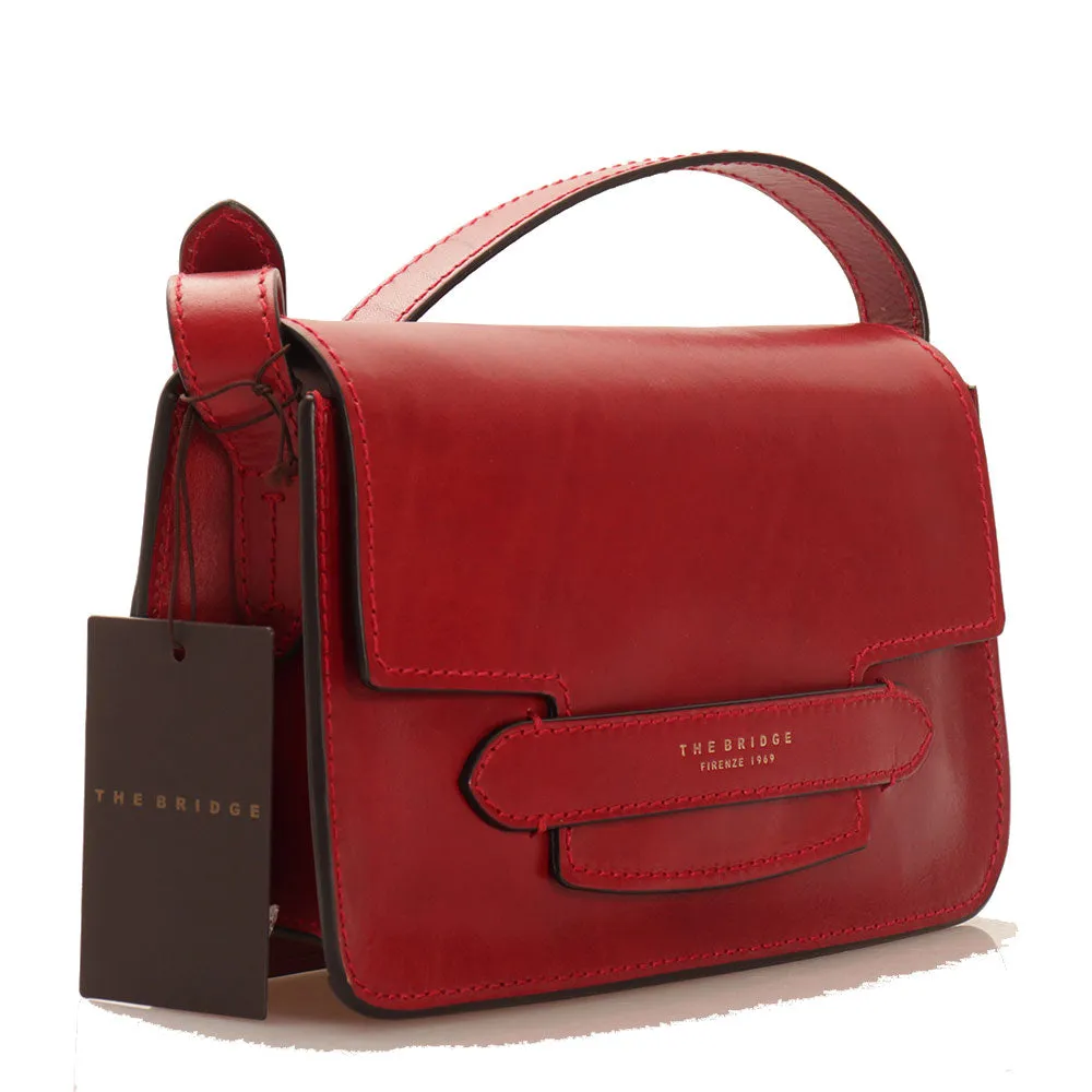 Borsa Donna a Spalla THE BRIDGE in Pelle Rossa linea Lucrezia