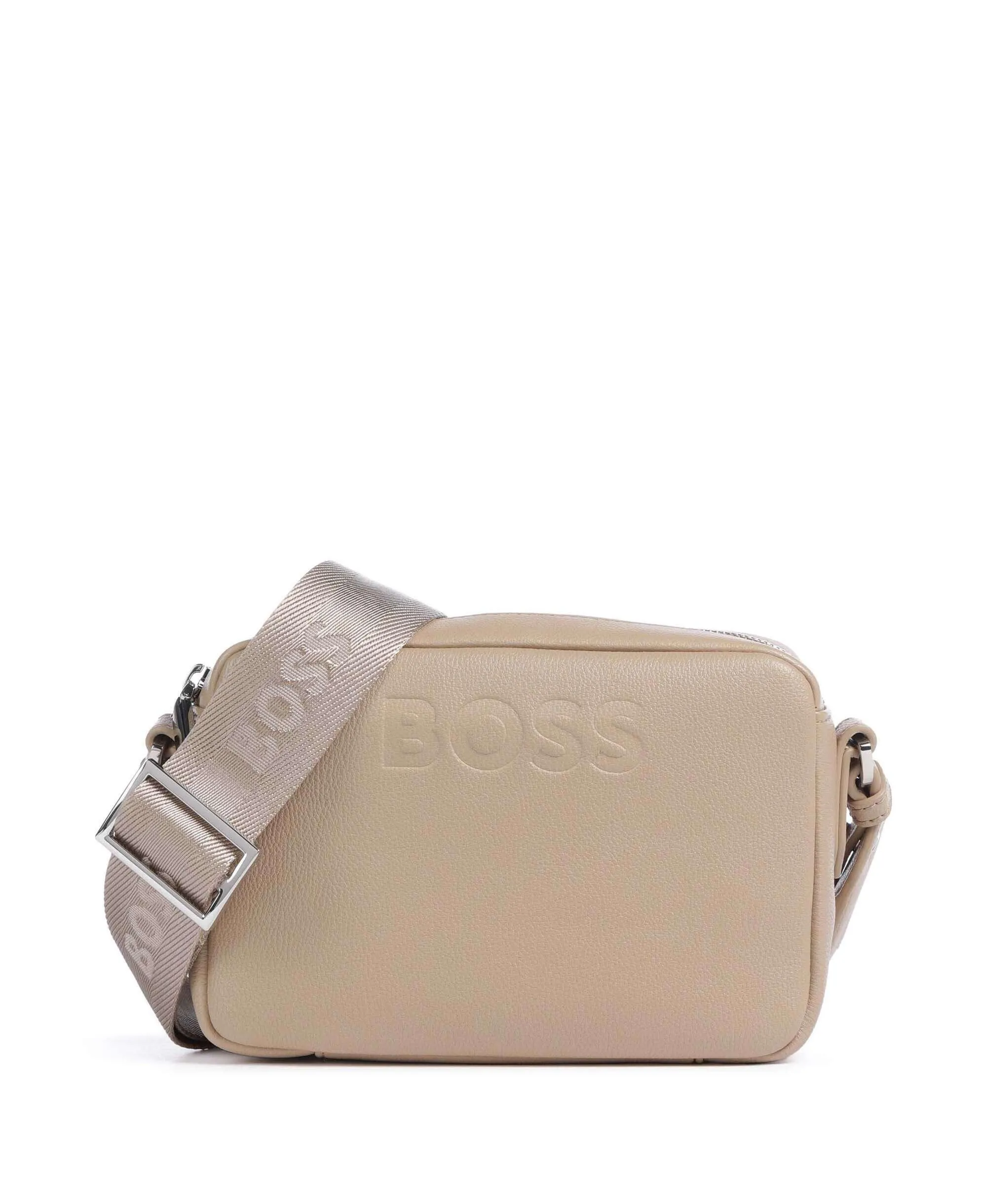 BOSS Addison Beige Synthetic Leather Crossbody Bag