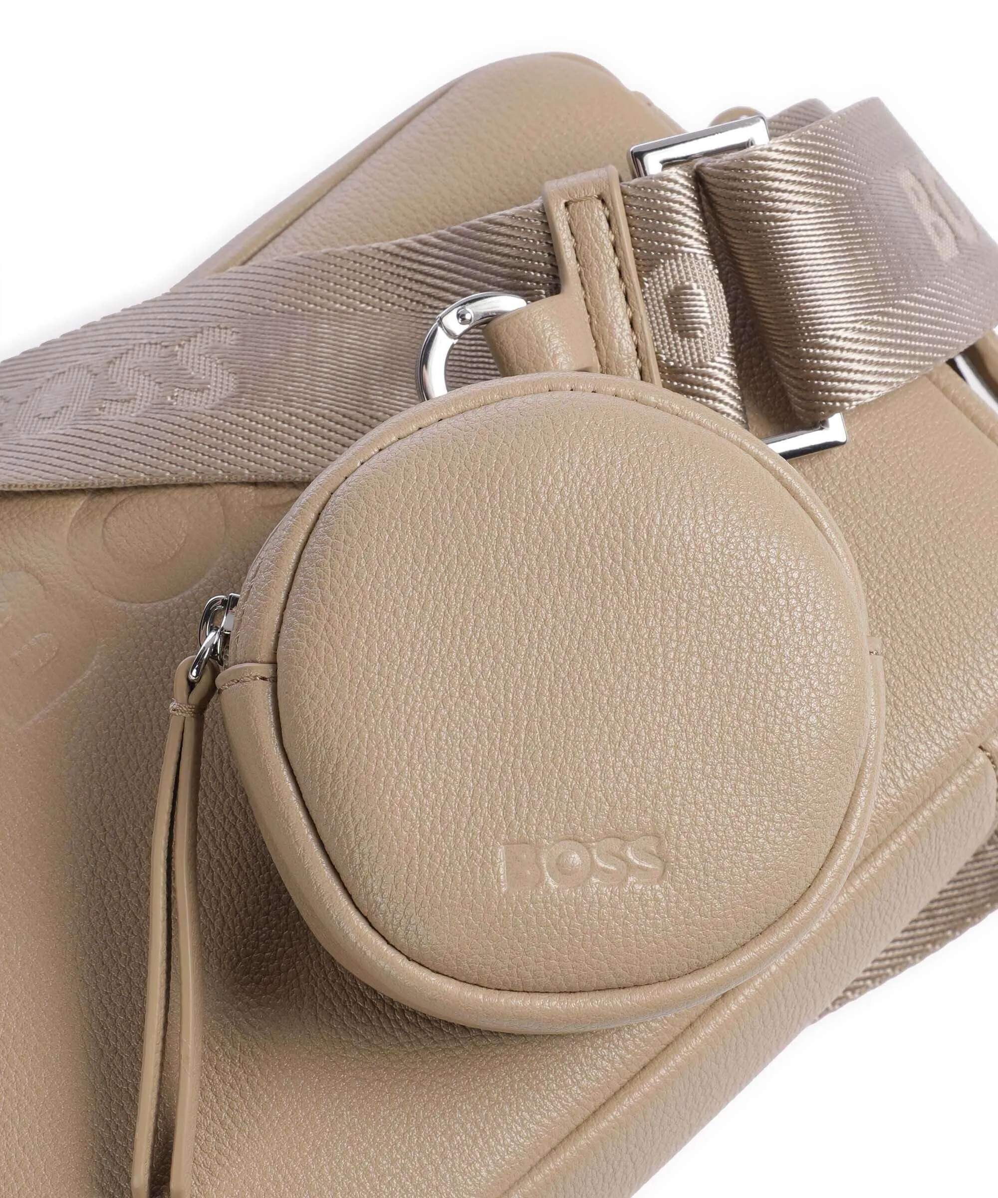 BOSS Addison Beige Synthetic Leather Crossbody Bag