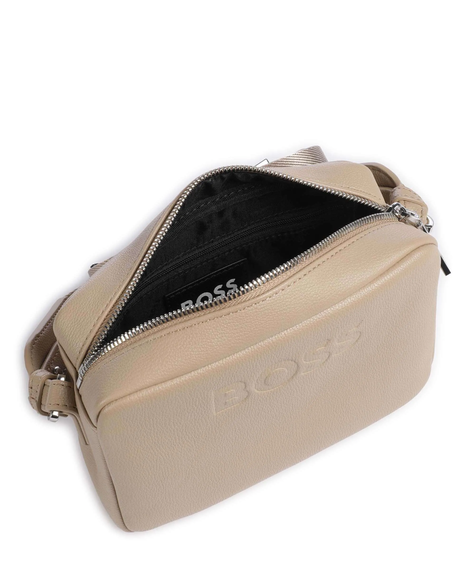 BOSS Addison Beige Synthetic Leather Crossbody Bag