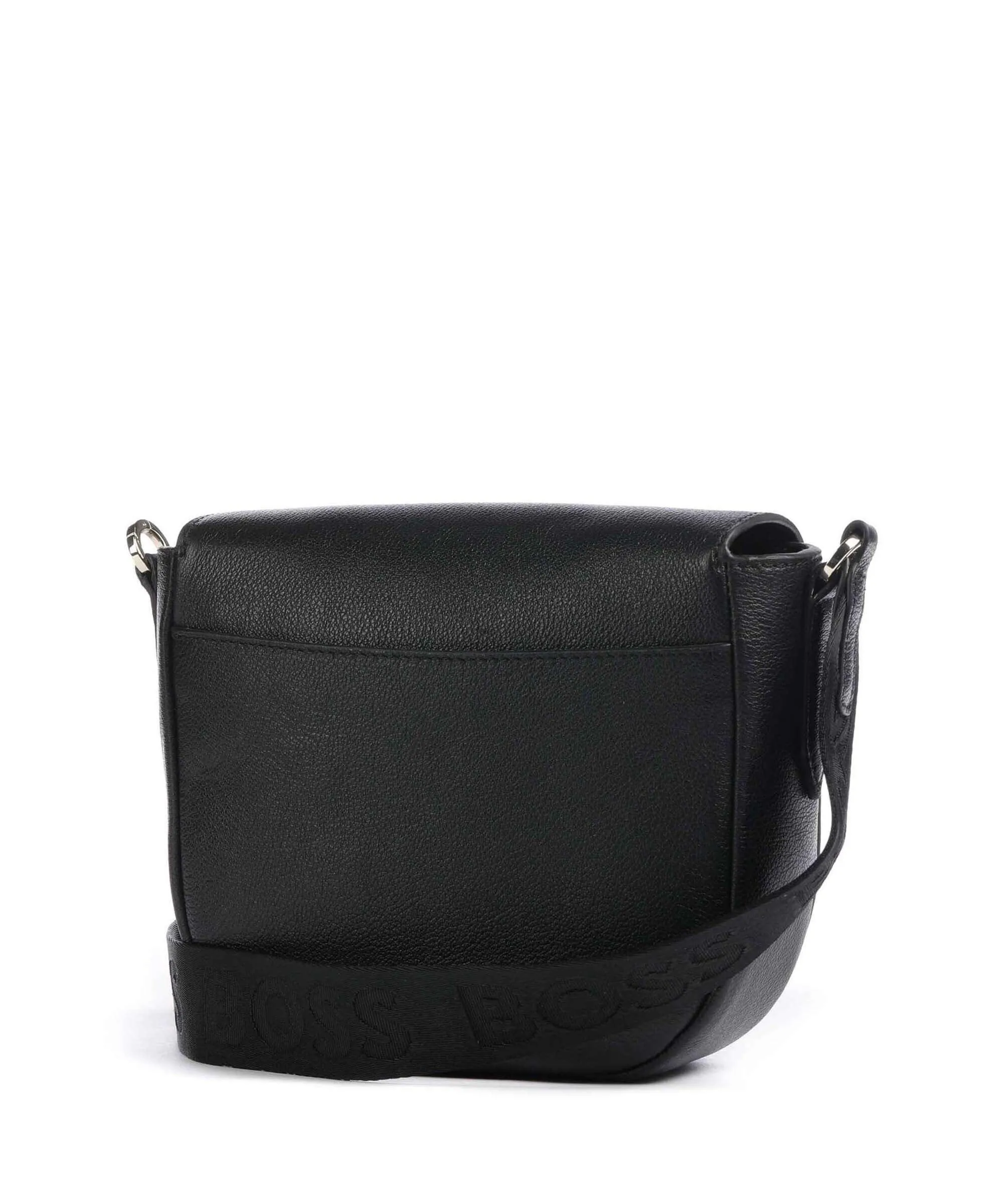 BOSS Alyce Black Granulated Leather Crossbody Bag