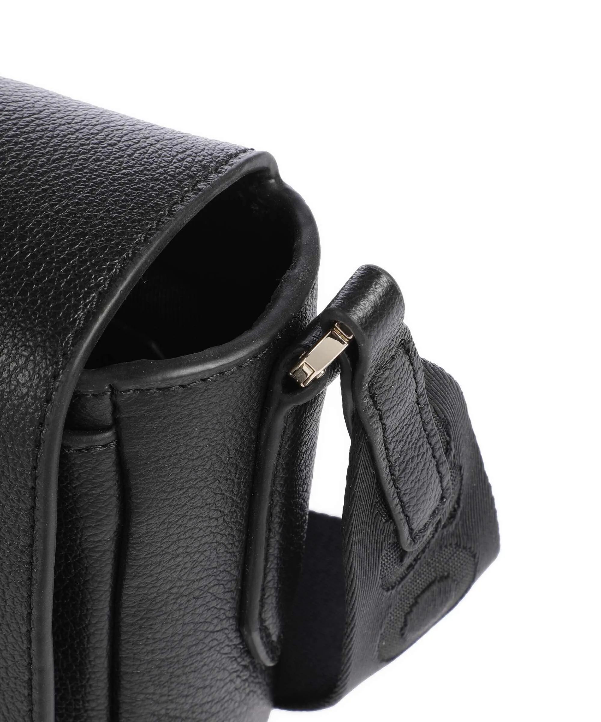 BOSS Alyce Black Granulated Leather Crossbody Bag