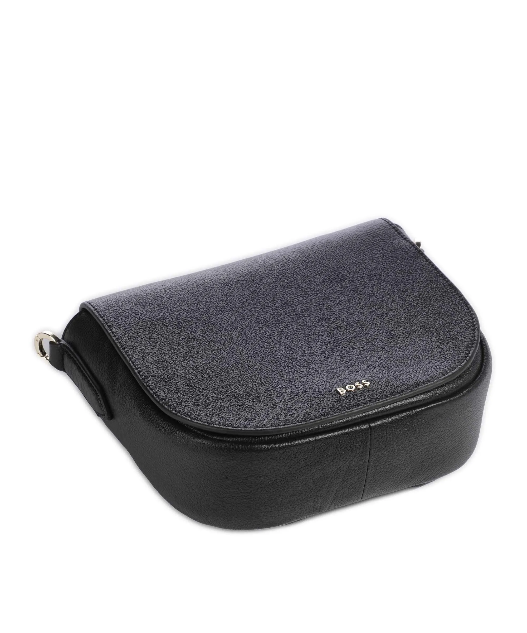 BOSS Alyce Black Granulated Leather Crossbody Bag