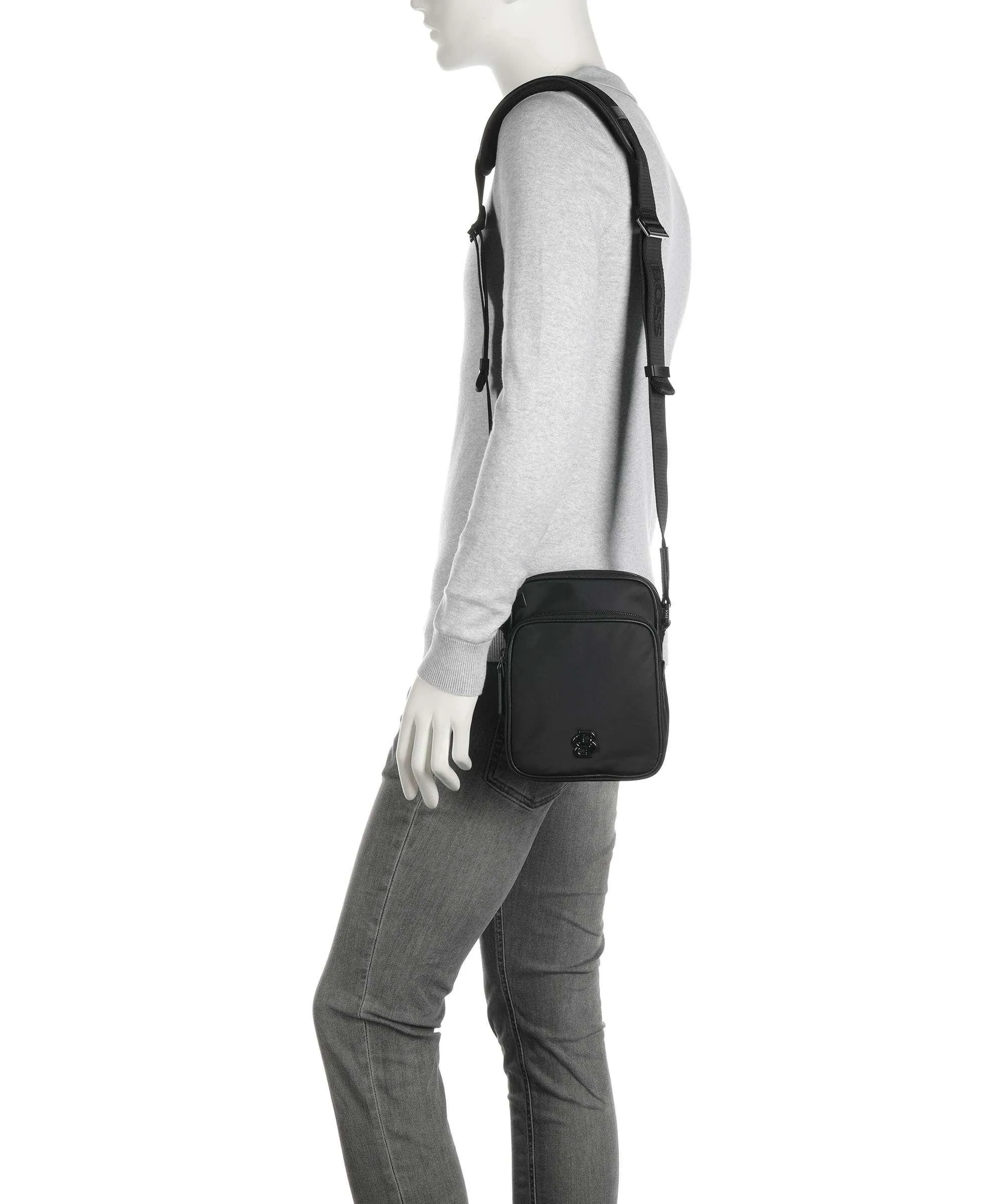 BOSS B Icon Nylon Crossbody Bag in Black
