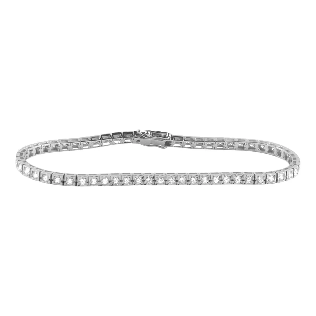 Bracciale tennis in oro bianco con diamanti ct. 2,28