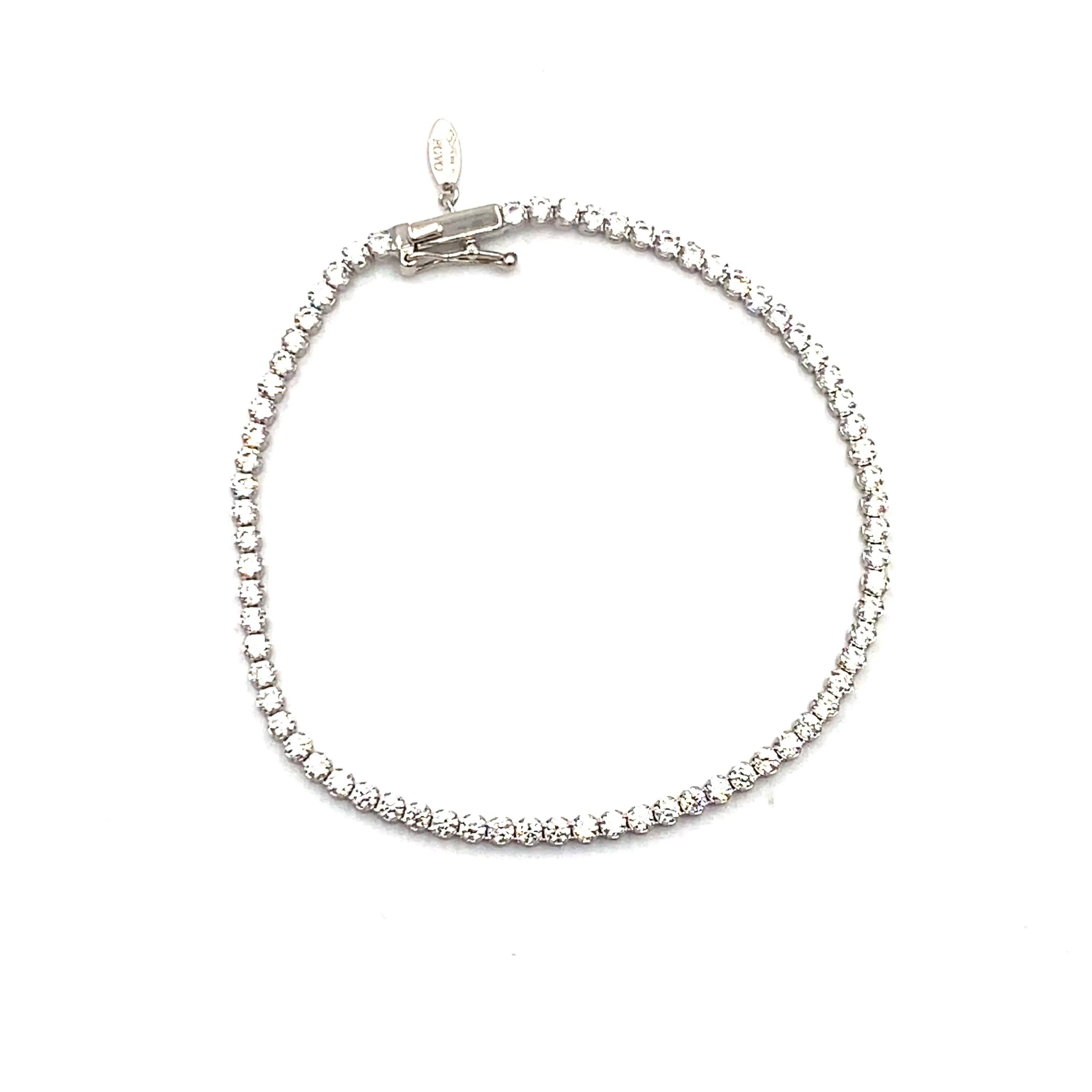 Bracciale Tennis Oro Bianco con Zirconi