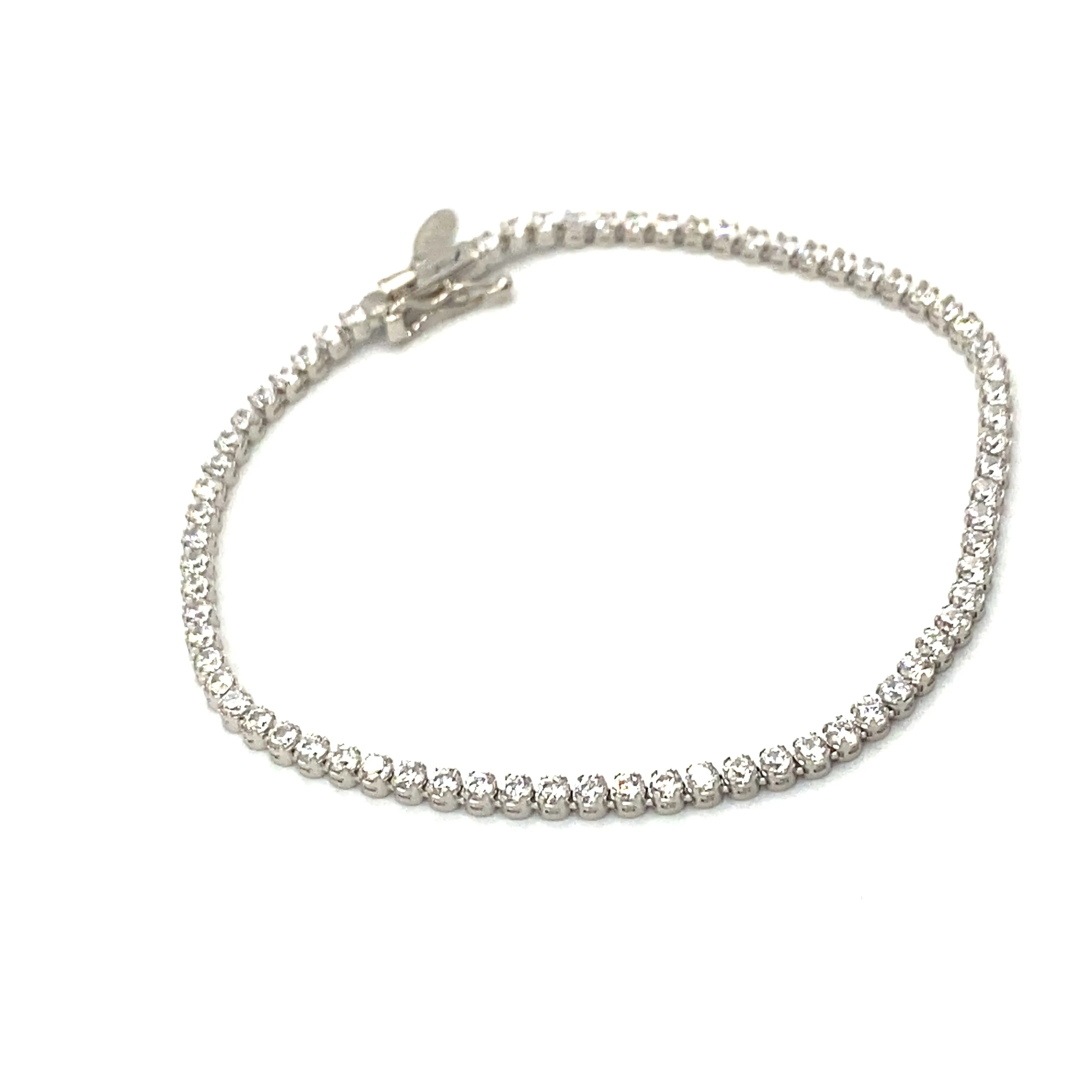 Bracciale Tennis Oro Bianco con Zirconi