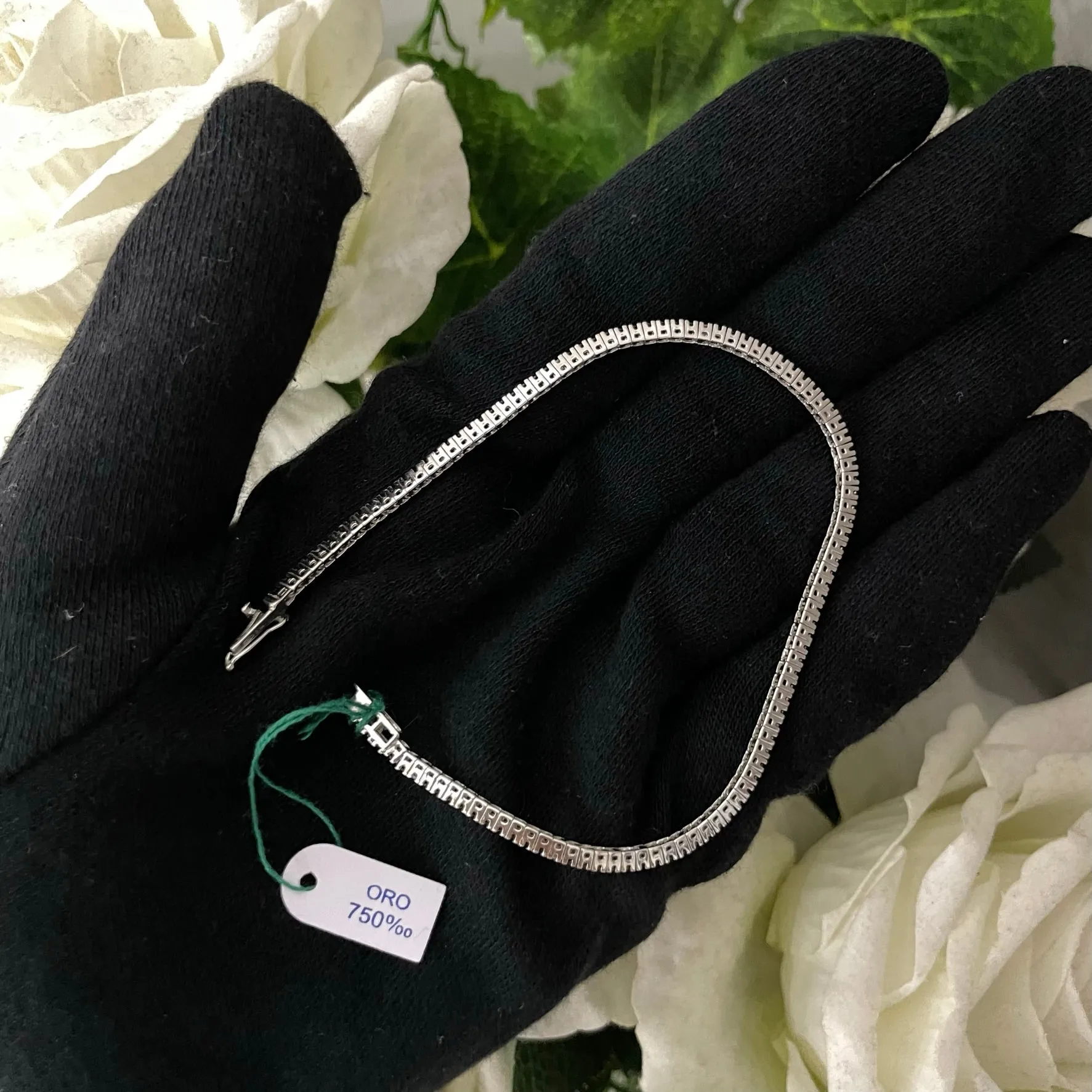 Bracciale tennis oro e zirconi