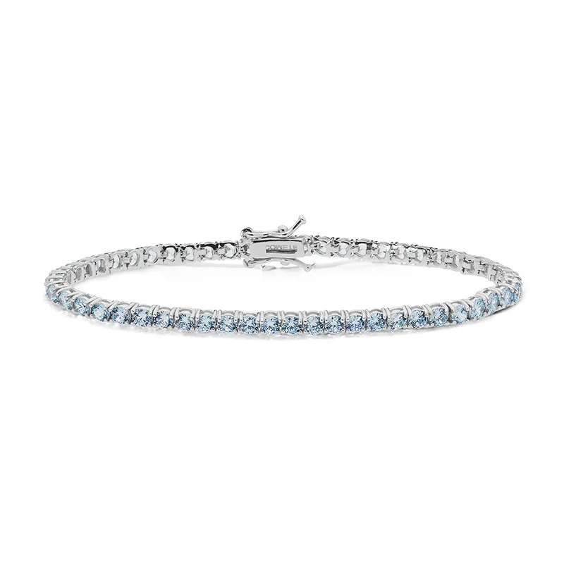 Bracciale Tennis Zirconi Acquamarina Comete