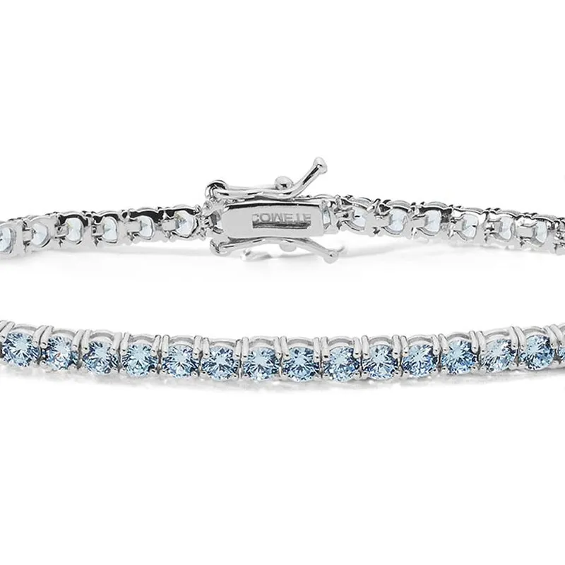 Bracciale Tennis Zirconi Acquamarina Comete